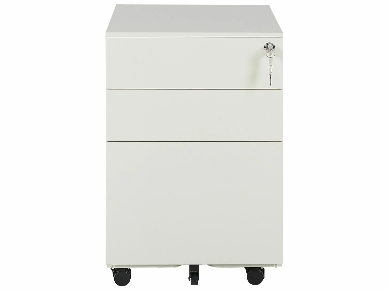 Aktenschrank Metall Cremeweiß 3 Schubladen Mit Rollen CAMI – Bild 4