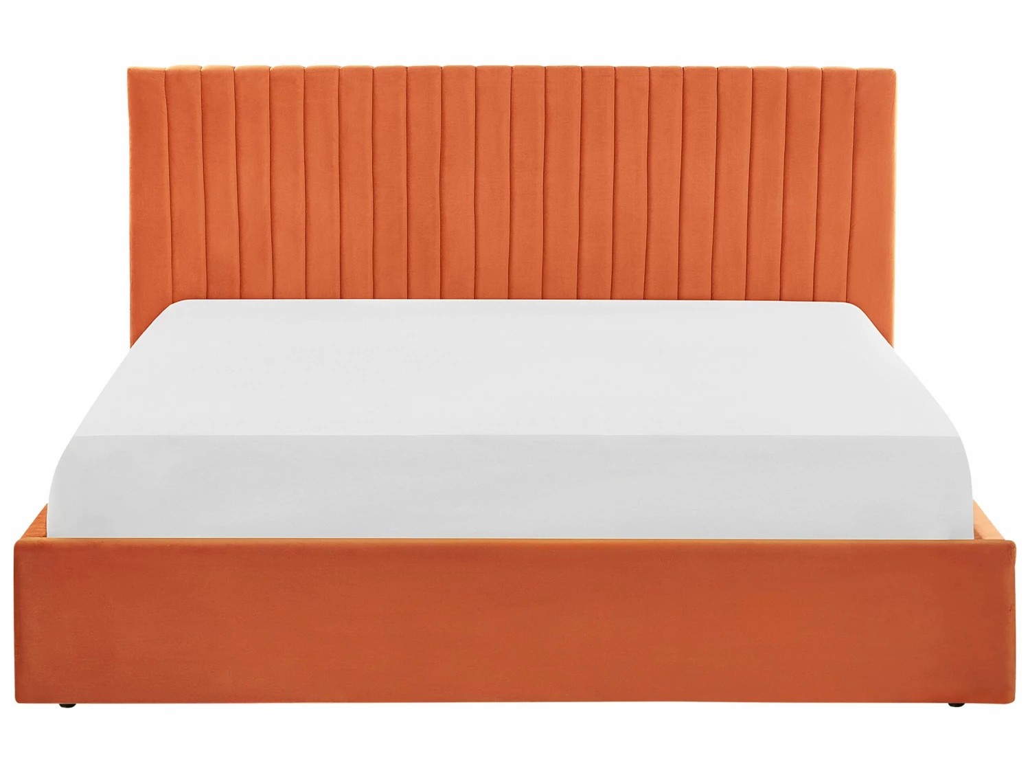 Bett Samtstoff Orange Mit Stauraum Verschiedene Größen VION – Bild 4
