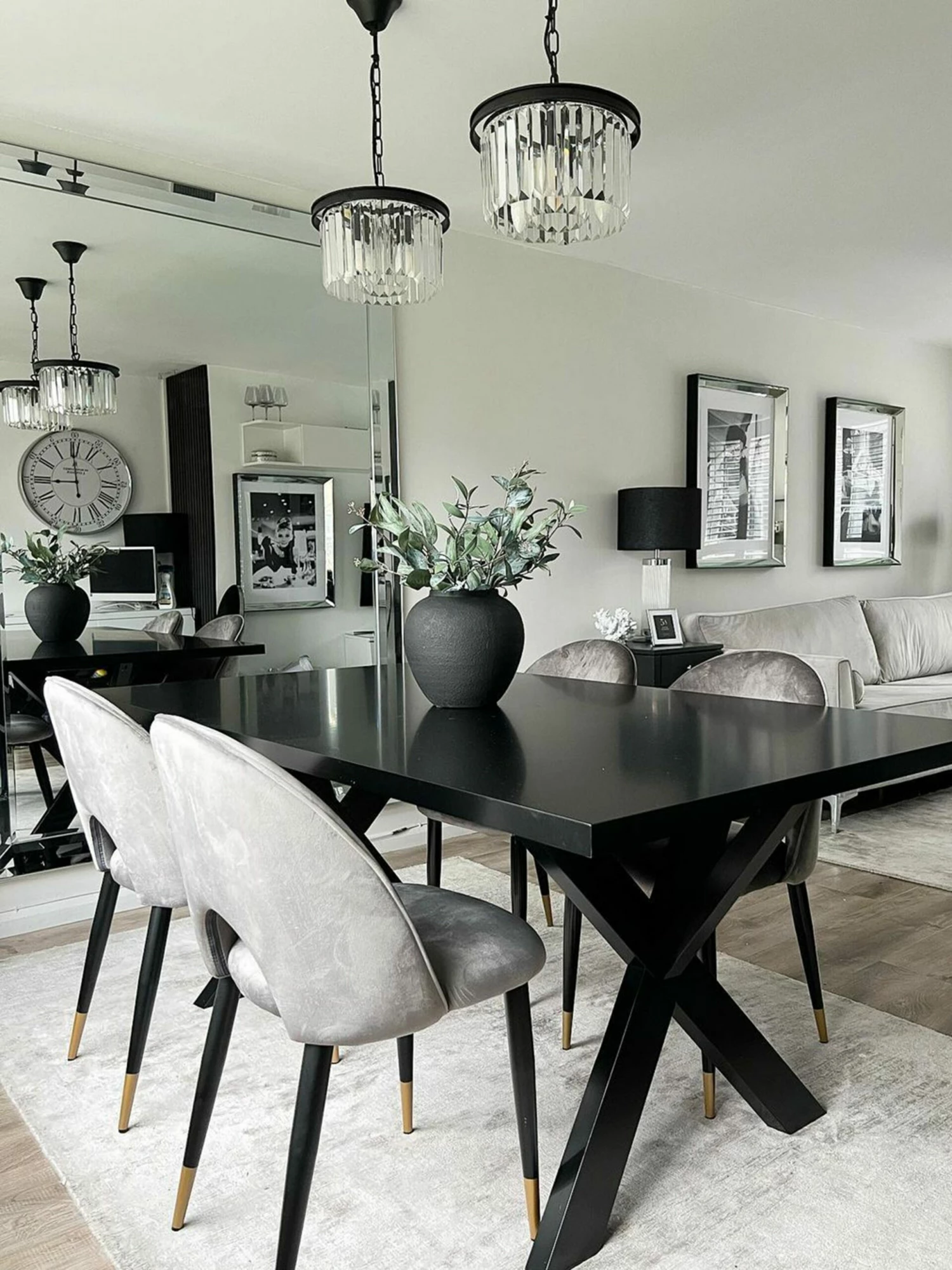 Esszimmerstuhl Samtstoff Grau 2er Set MAGALIA – Bild 3