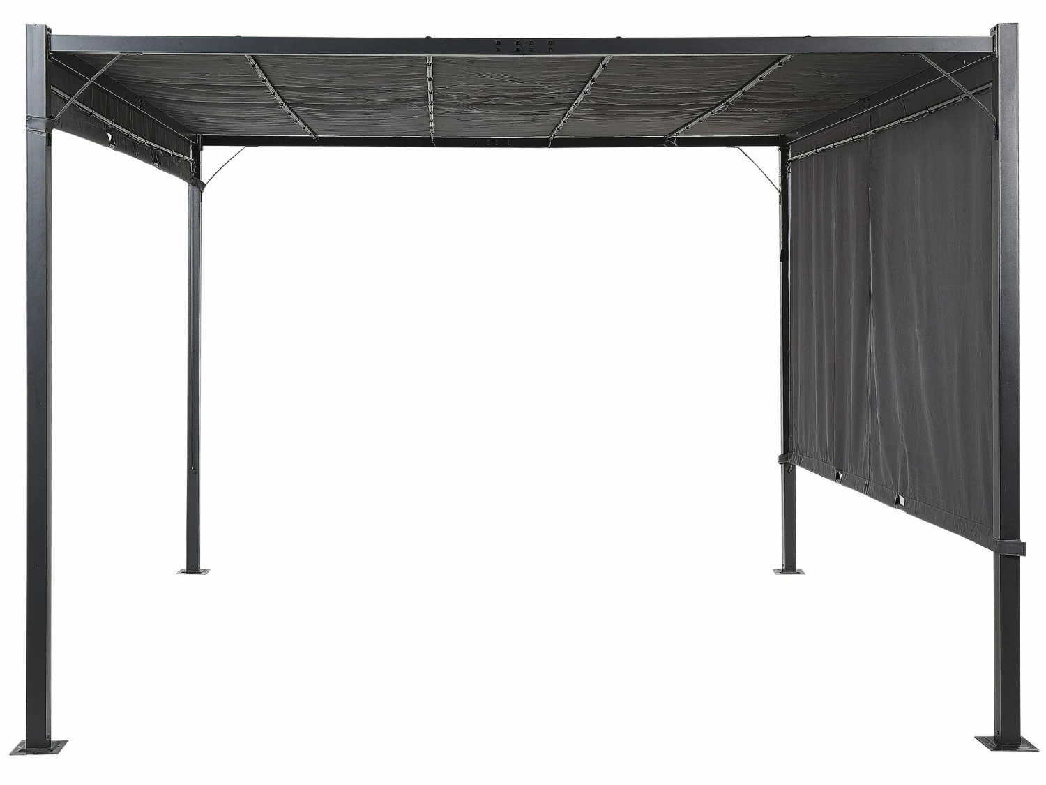 Pergola Mit LED-Beleuchtung Stahl Dunkelgrau 310 X 310 Cm PARGA – Bild 6