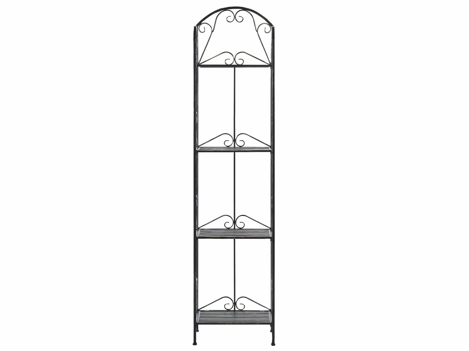 Badregal Metall Antik Optik Schwarz 4 Fächer Klappbar VALDIVIA – Bild 3