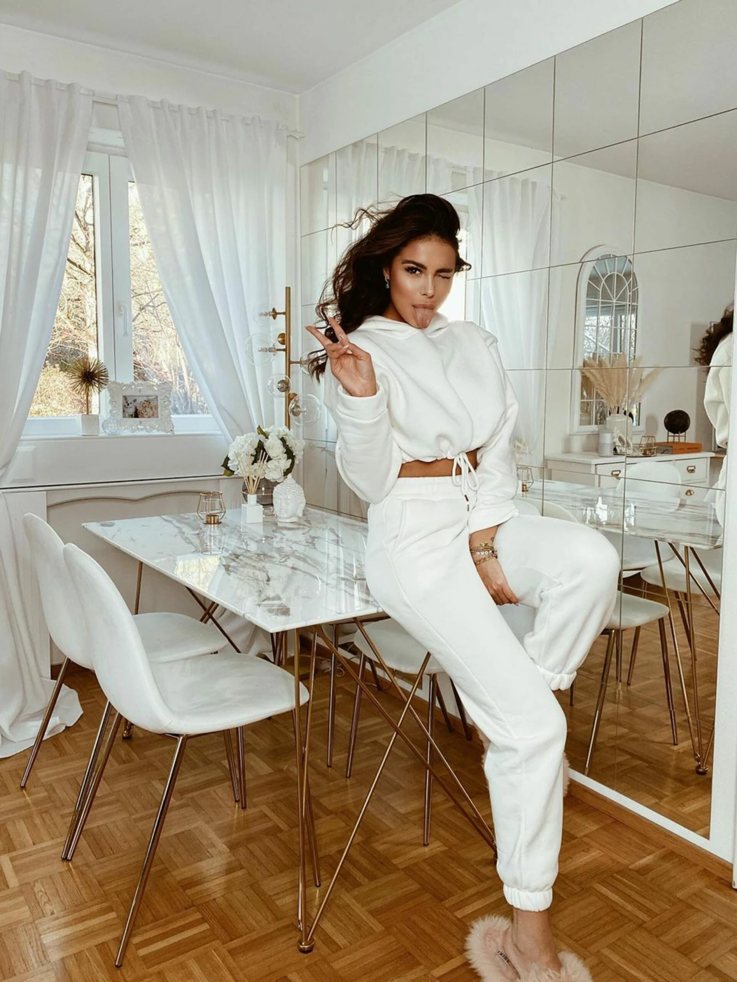 Esstisch Marmoroptik / Gold 140 X 80 Cm KENTON – Bild 3