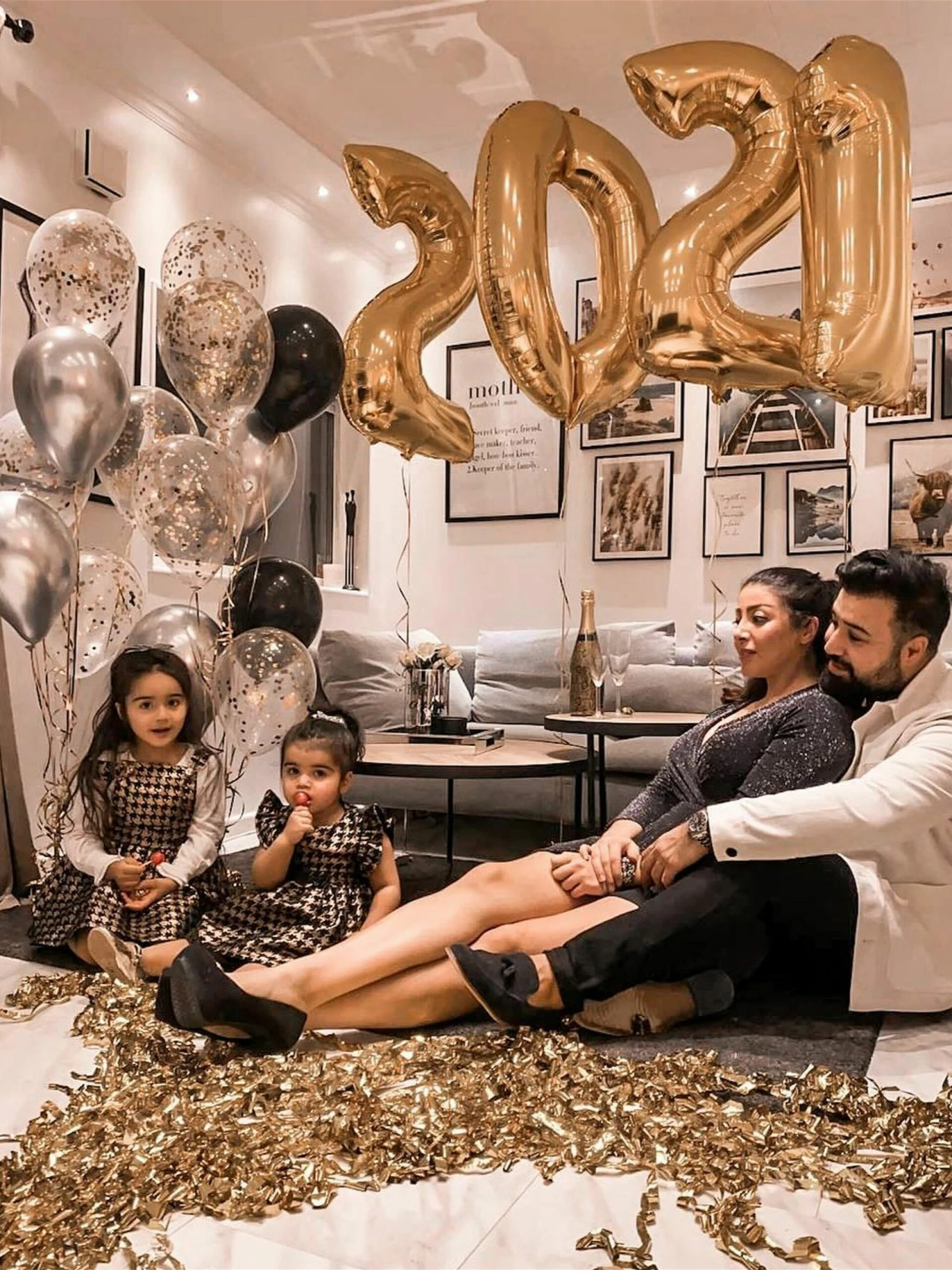 Couchtisch 2er Set Holzoptik Hellbraun / Schwarz Gross Und Mittelgroß Rund MELODY – Bild 5