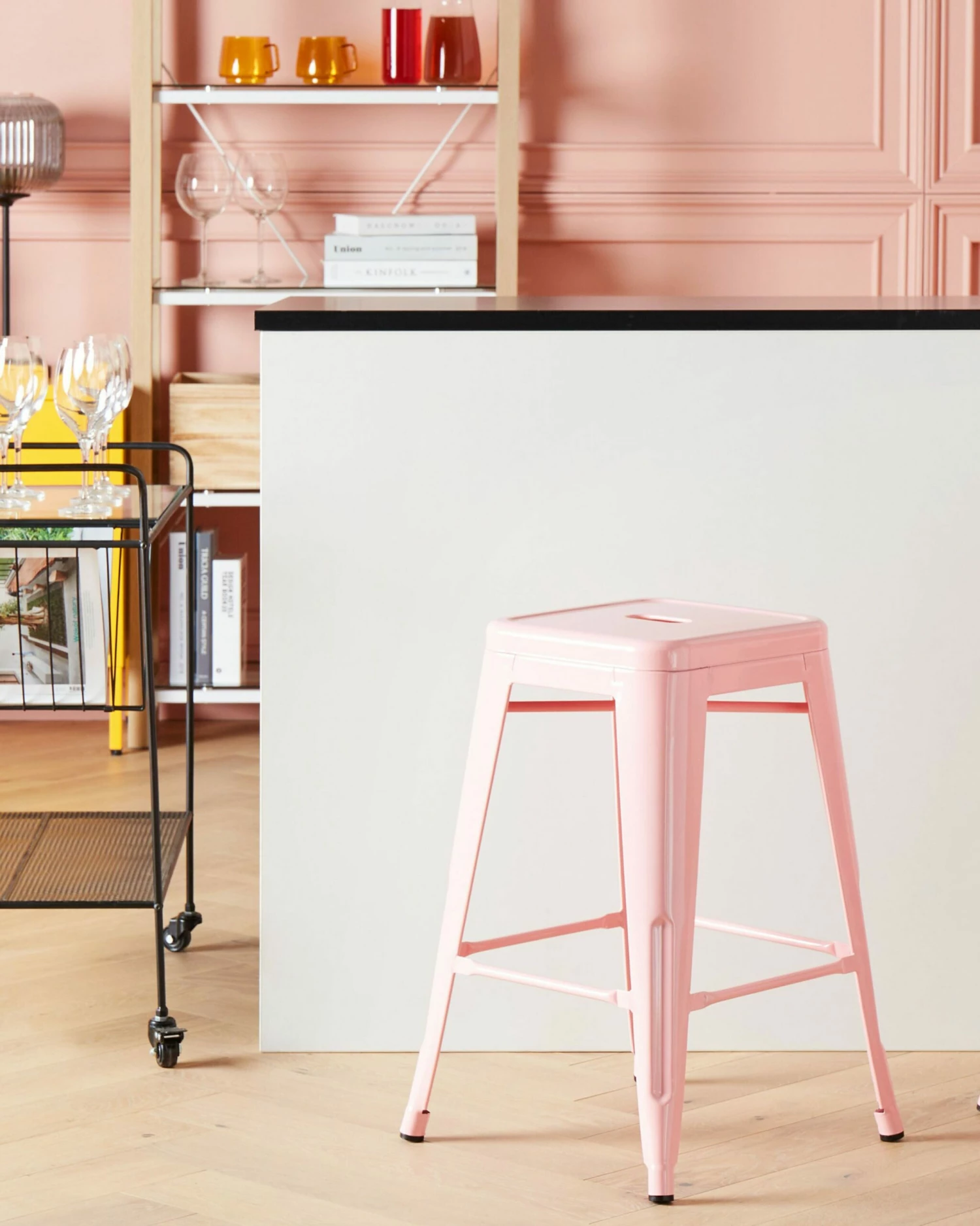 Hocker Rosa Höhe 60 Cm 2er Set CABRILLO – Bild 2