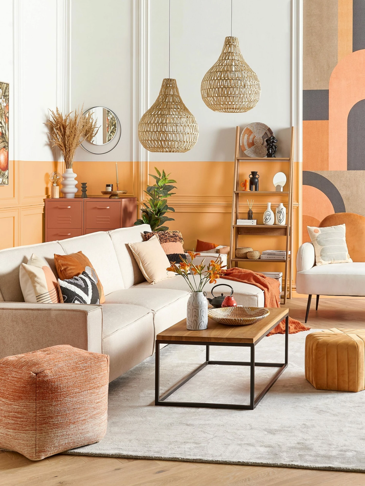 Couchtisch Heller Holzfarbton / Schwarz Rechteckig 100 X 60 X 40 Cm DELANO – Bild 4