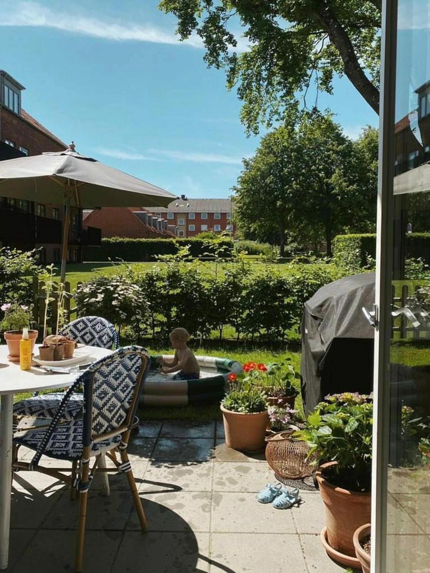 Rattanstuhl Blau / Weiß 4er Set RIFREDDO – Bild 4