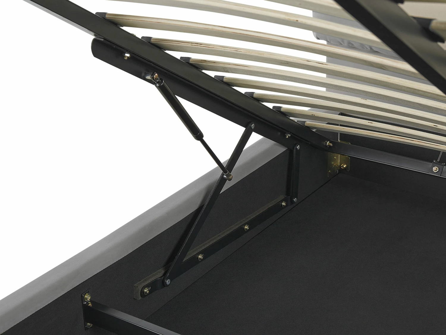 Polsterbett Samtstoff Hellgrau Mit Bettkasten Hochklappbar Verschiedene Größen BATILLY – Bild 8