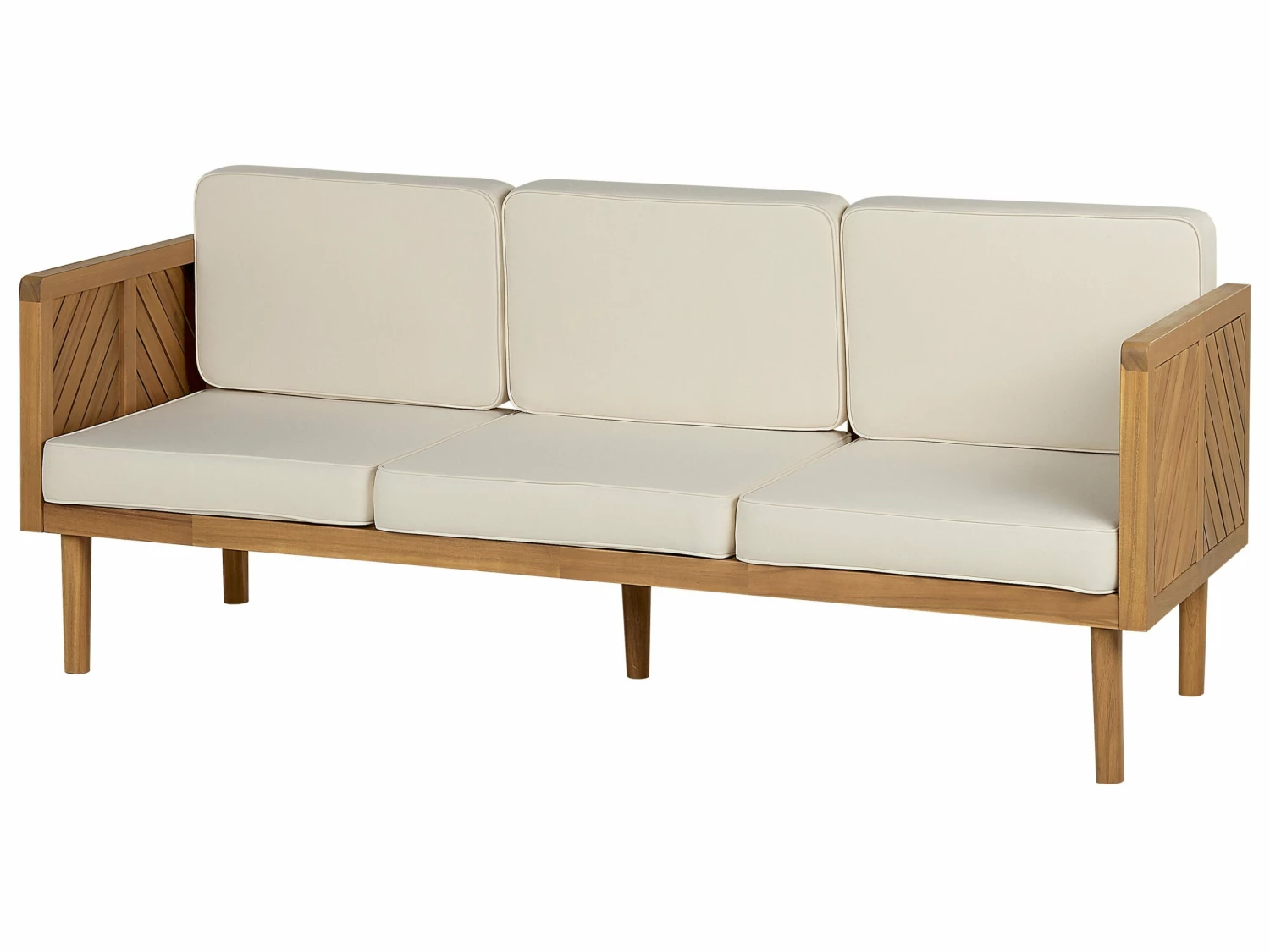 Lounge Set Akazienholz Hellbraun 6-Sitzer Auflagen Creme BARATTI – Bild 10