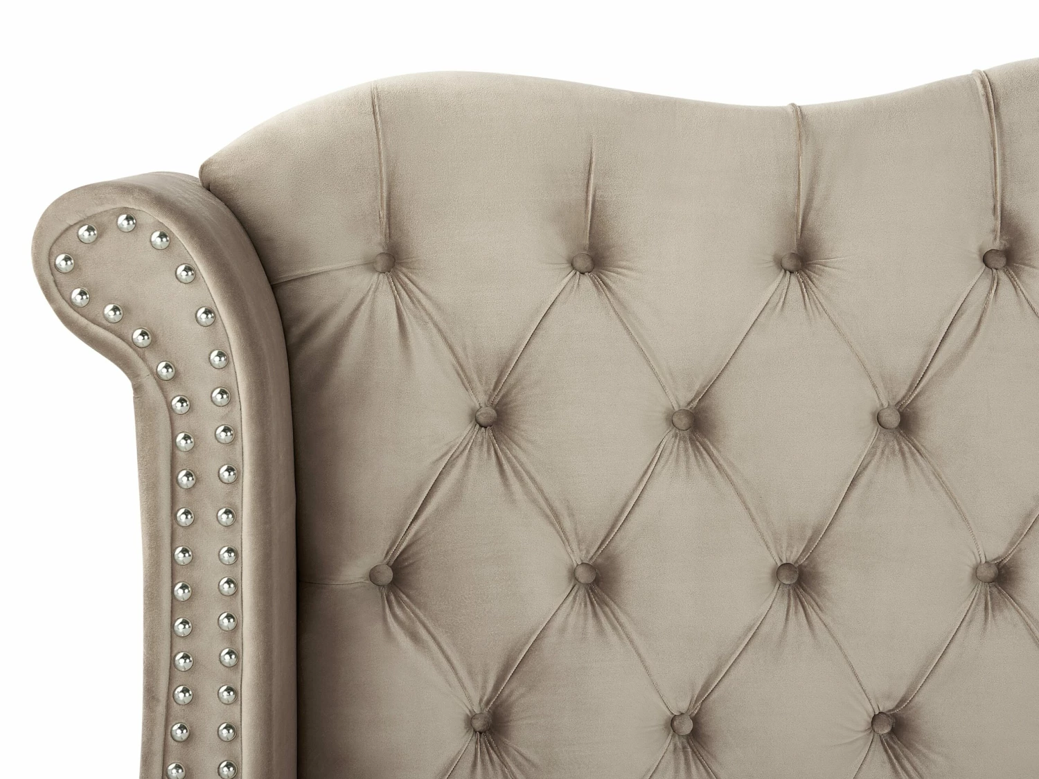 Polsterbett Samtstoff Taupe Lattenrost Verschiedene Größen AYETTE – Bild 7