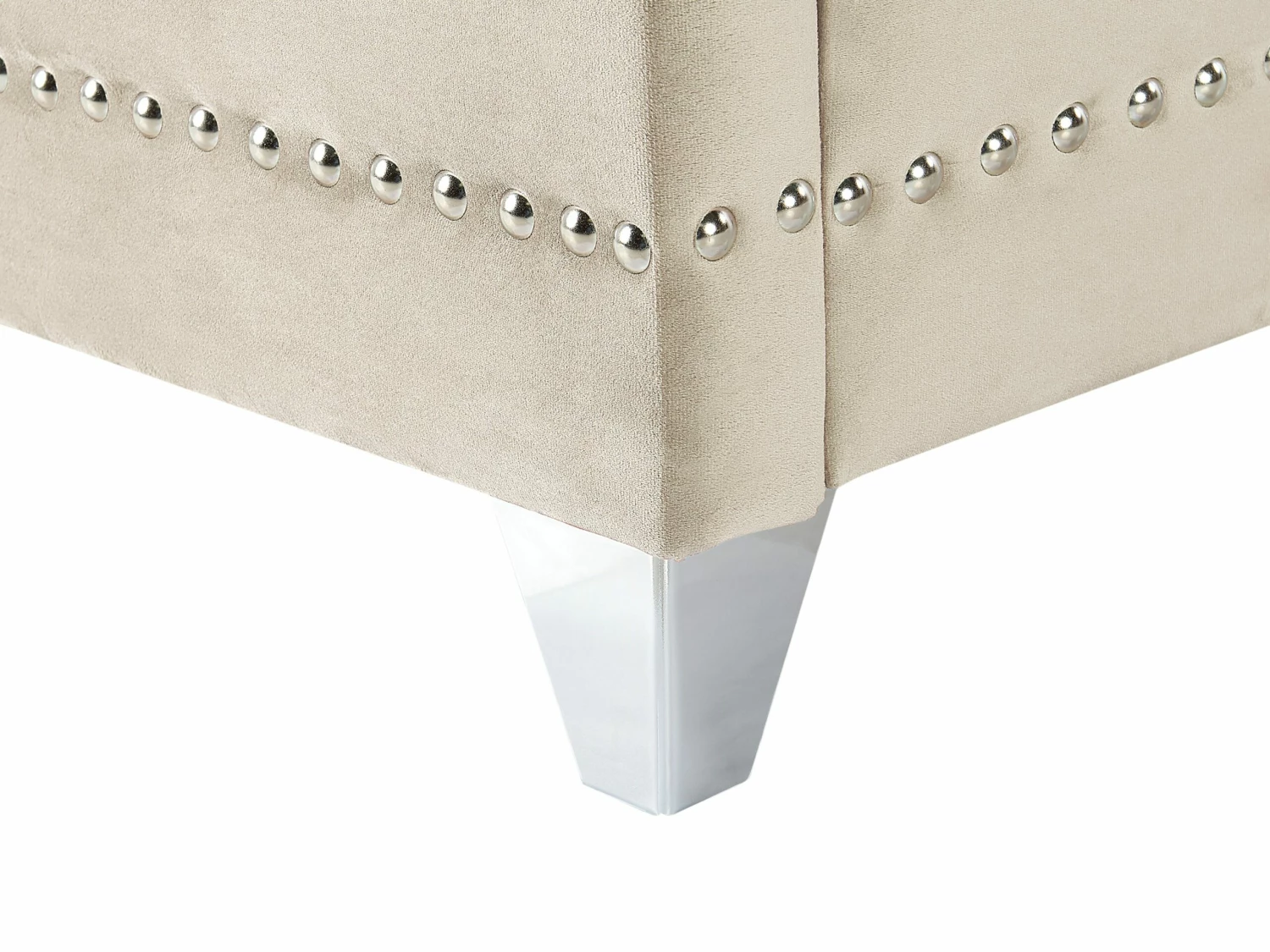 Polsterbett Samtstoff Beige Lattenrost Verschiedene Größen AYETTE – Bild 8