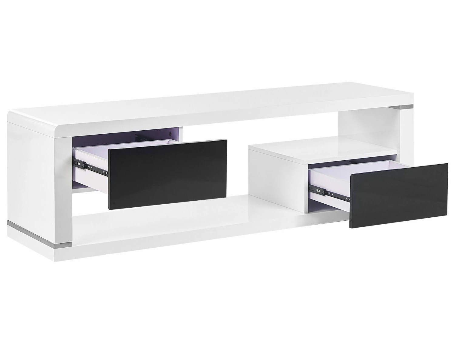 TV-Möbel Weiß / Schwarz Mit 2 Schubladen 140 X 39 X 43 Cm SPOKAN – Bild 6