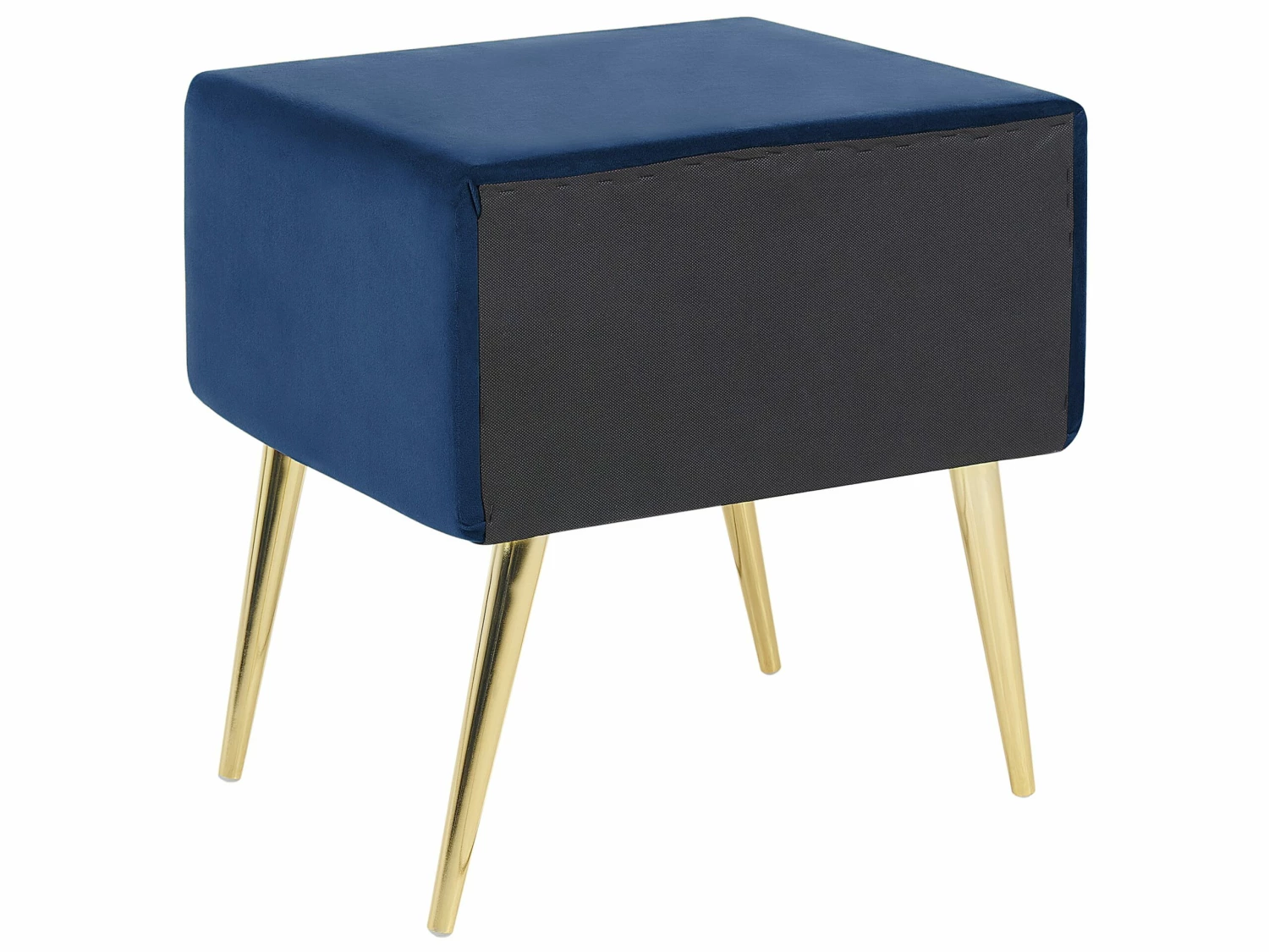 Nachttisch Samtstoff Marineblau / Gold 1 Schublade 38 X 46 X 49 Cm FLAYAT – Bild 5