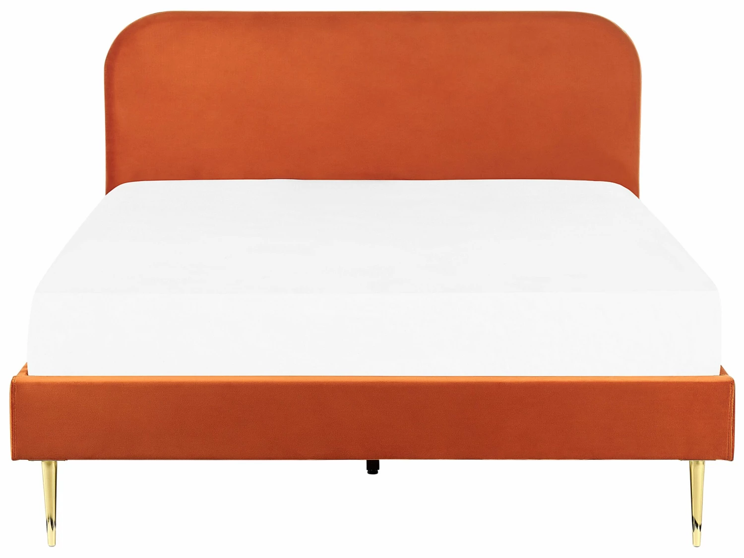 Polsterbett Samtstoff Orange Lattenrost Verschiedene Größen FLAYAT – Bild 3