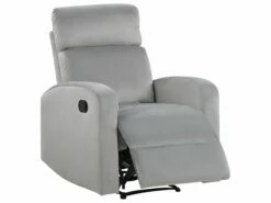 Sessel Samtstoff Hellgrau Manuell Verstellbar VERDAL