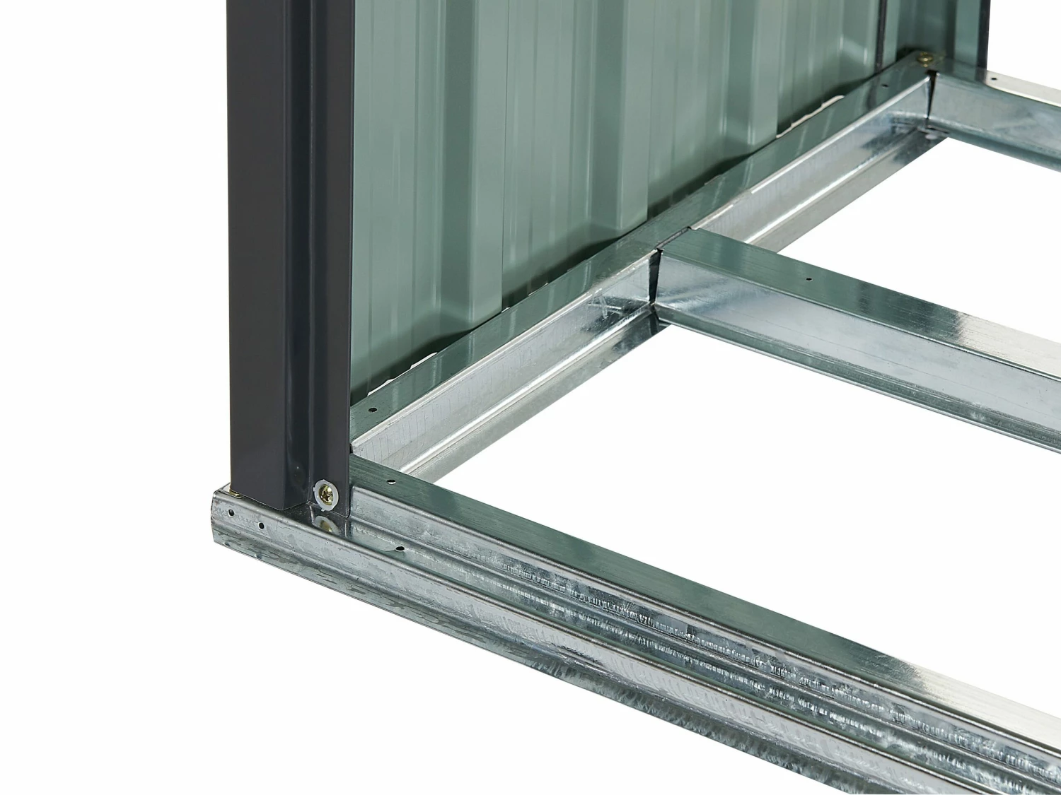 Gerätehaus Mit Holzunterstand Stahl Graphitgrau / Cremeweiß AOSTA – Bild 10