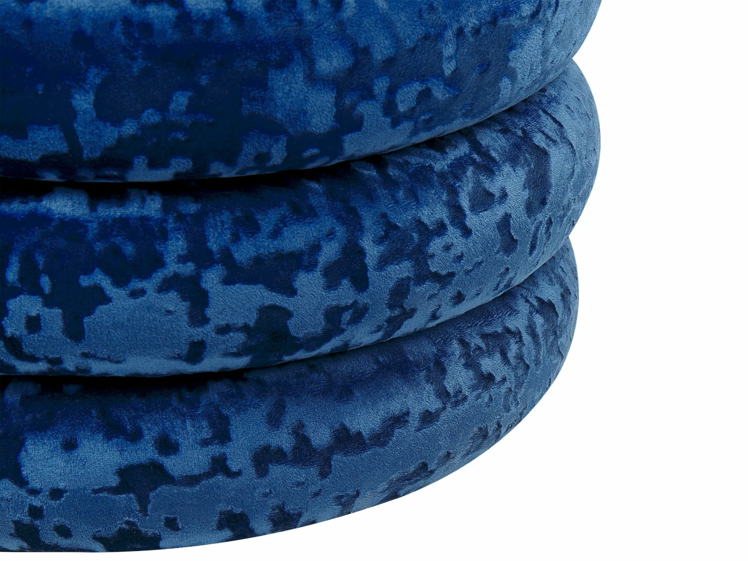 Pouf Mit Stauraum Samtstoff Marineblau ⌀ 45 Cm BREWTON – Bild 5