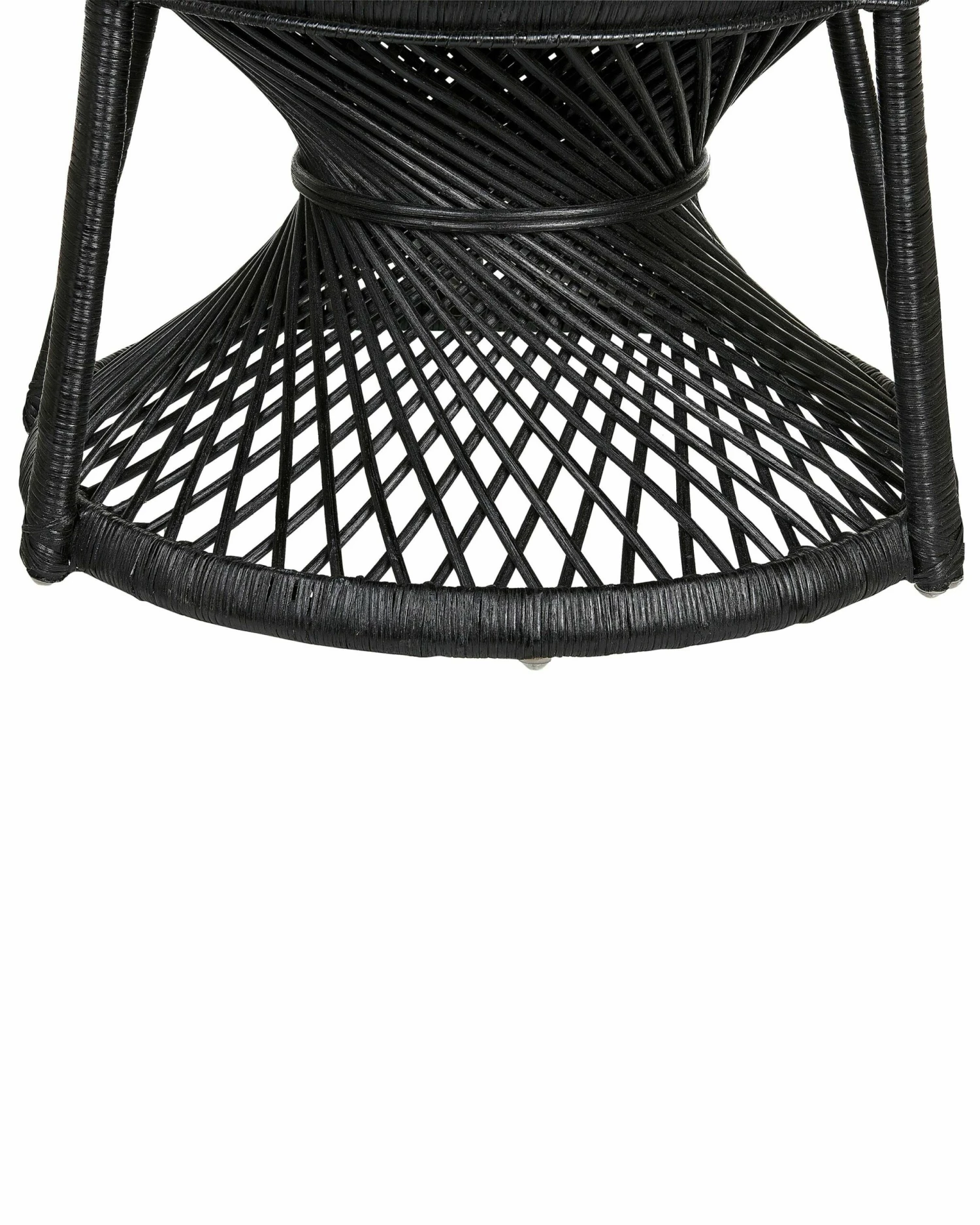 Pfauensessel Rattan / Baumwolle Schwarz EMMANUELLE – Bild 8