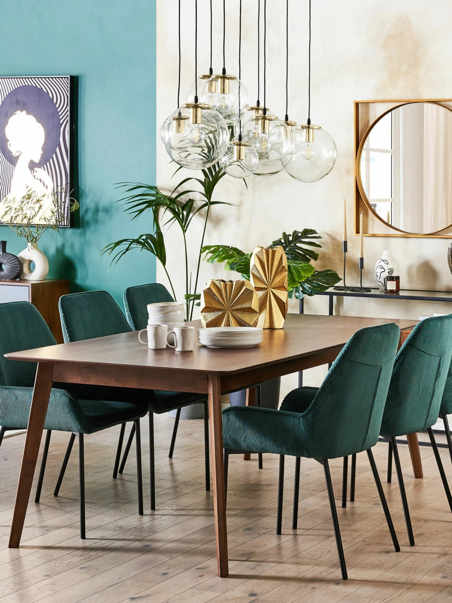 Esszimmerstuhl Cord Dunkelgrün 2er Set LOVERNA – Bild 3