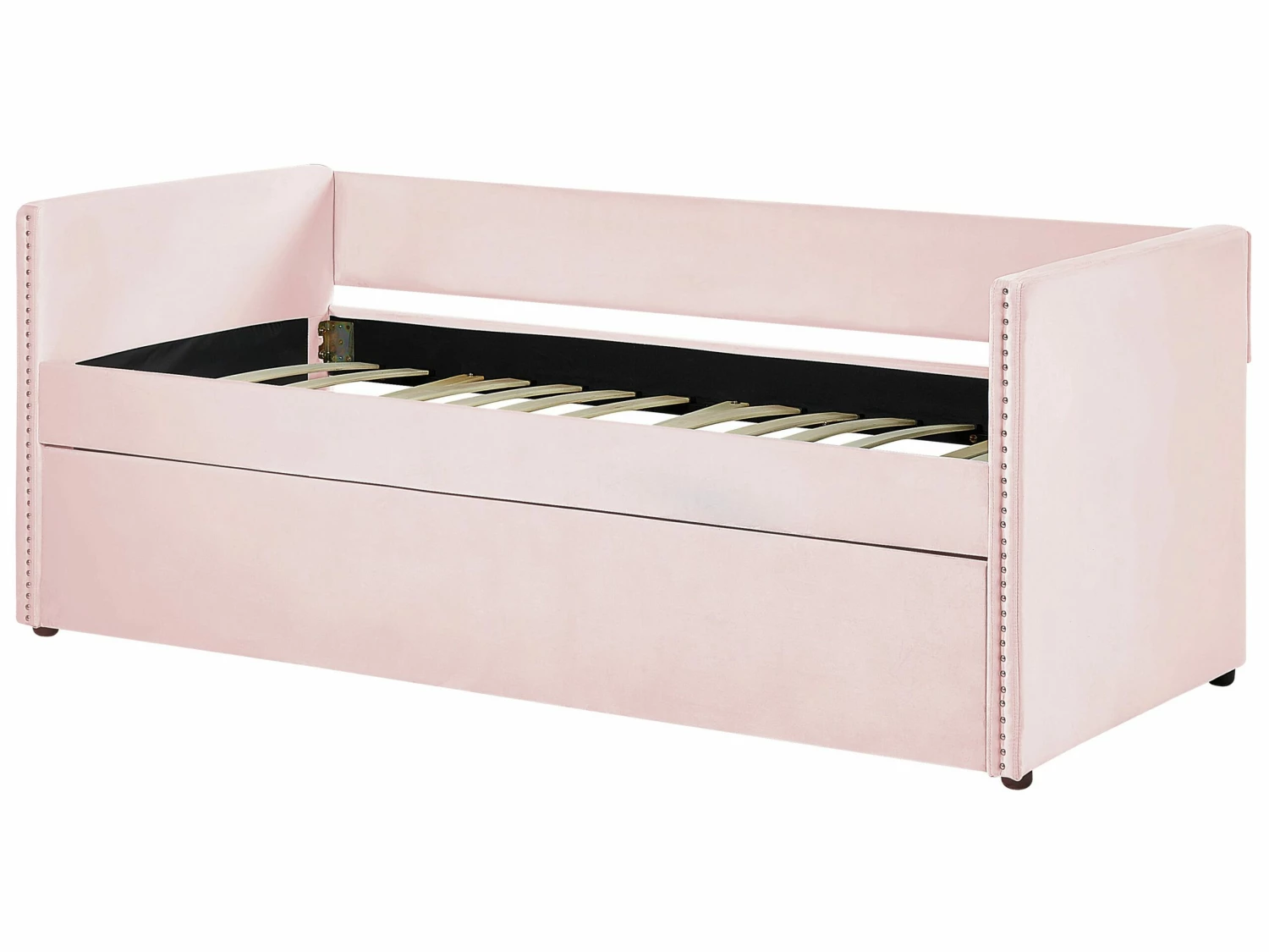 Tagesbett Ausziehbar Samtstoff Rosa Lattenrost 90 X 200 Cm TROYES – Bild 6
