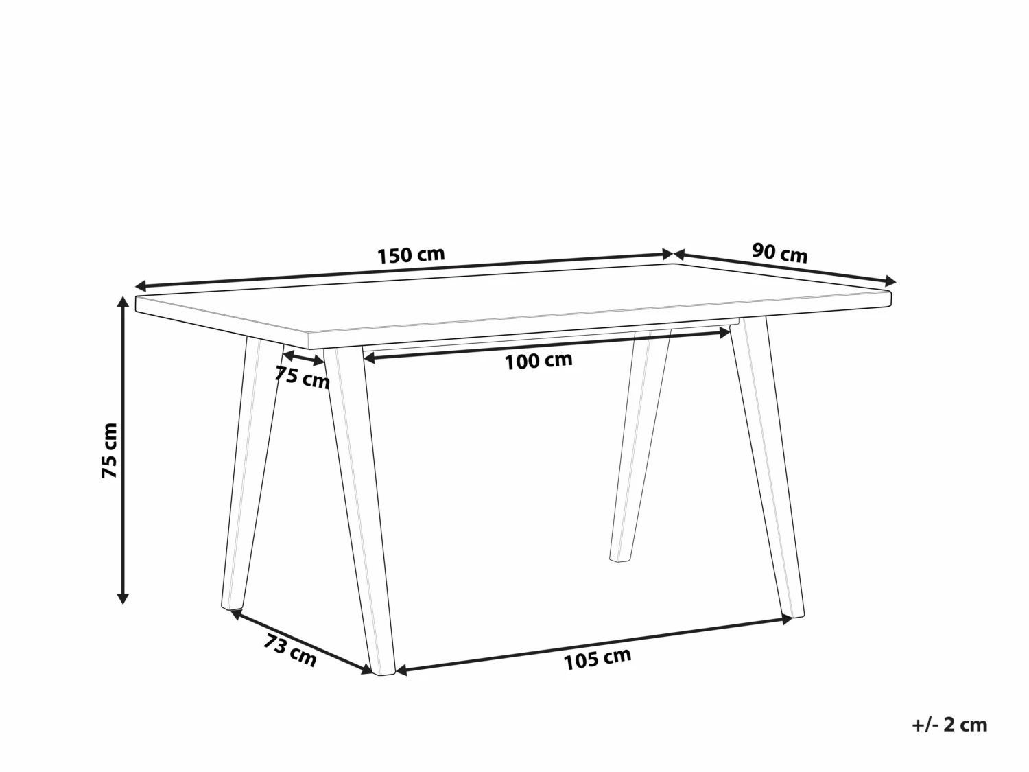 Esszimmertisch Heller Holzfarbton / Weiß 150 X 90 Cm LENISTER – Bild 7