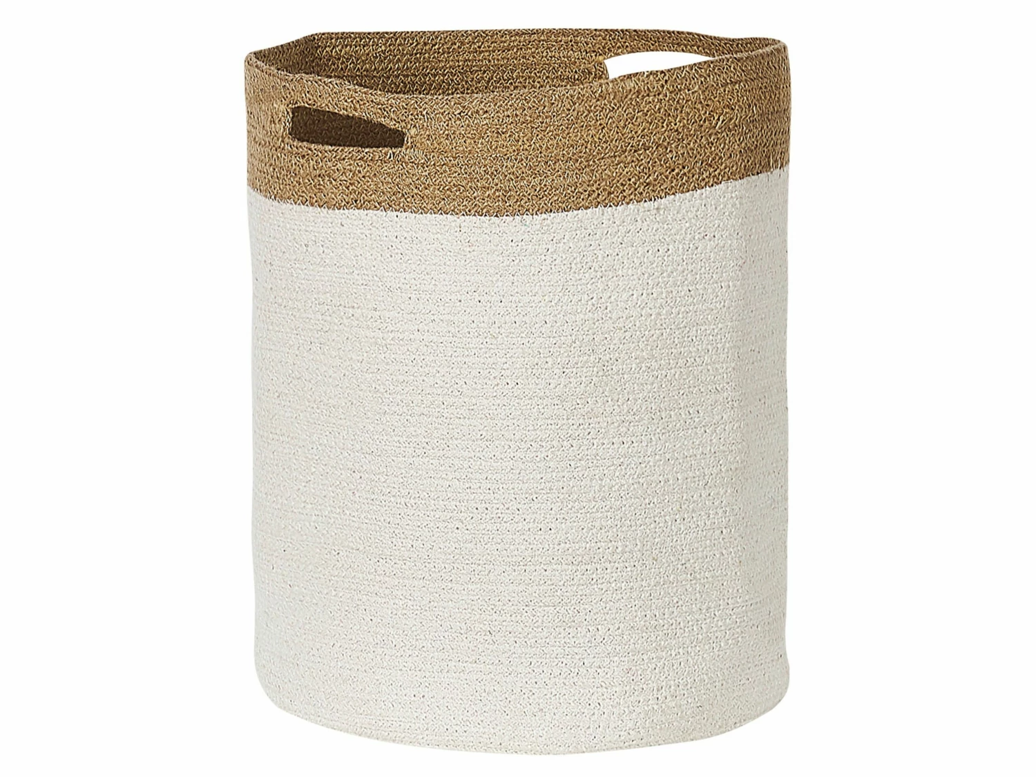 Textilkorb Baumwolle Weiß / Beige 2er Set KARDH – Bild 3