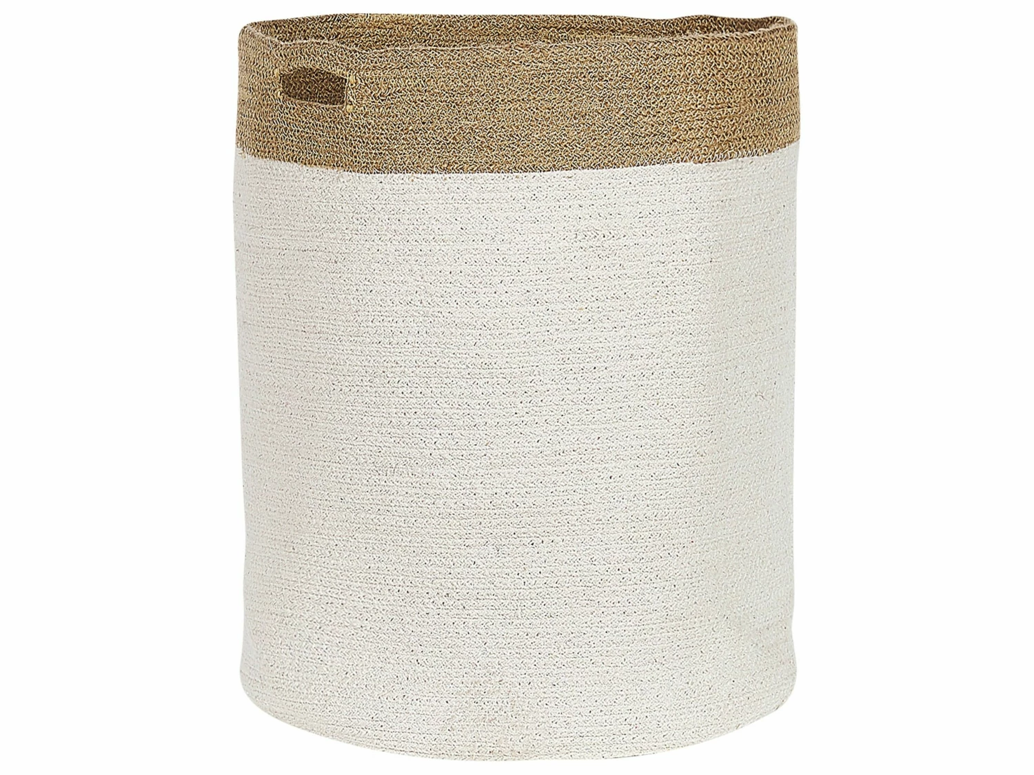 Textilkorb Baumwolle Weiß / Beige 2er Set KARDH – Bild 4
