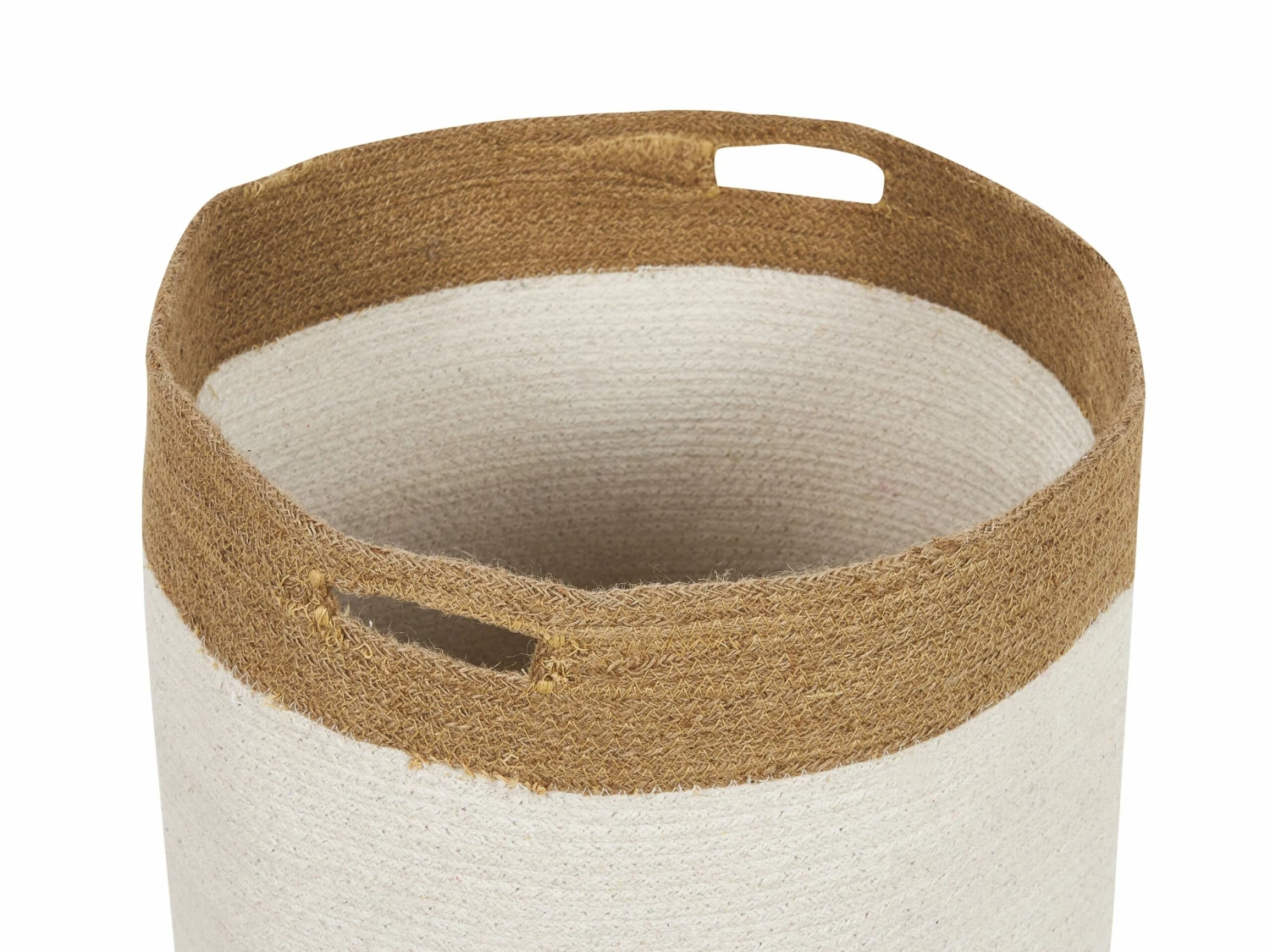 Textilkorb Baumwolle Weiß / Beige 2er Set KARDH – Bild 5