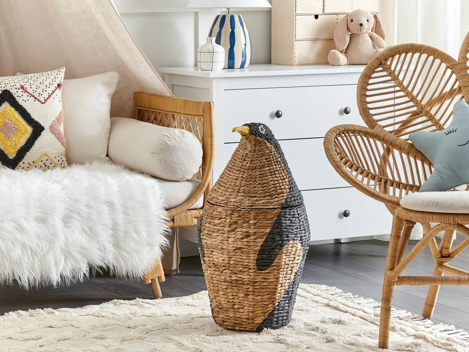 Aufbewahrungskorb Natur Pinguinform 68 Cm HADZABE – Bild 2