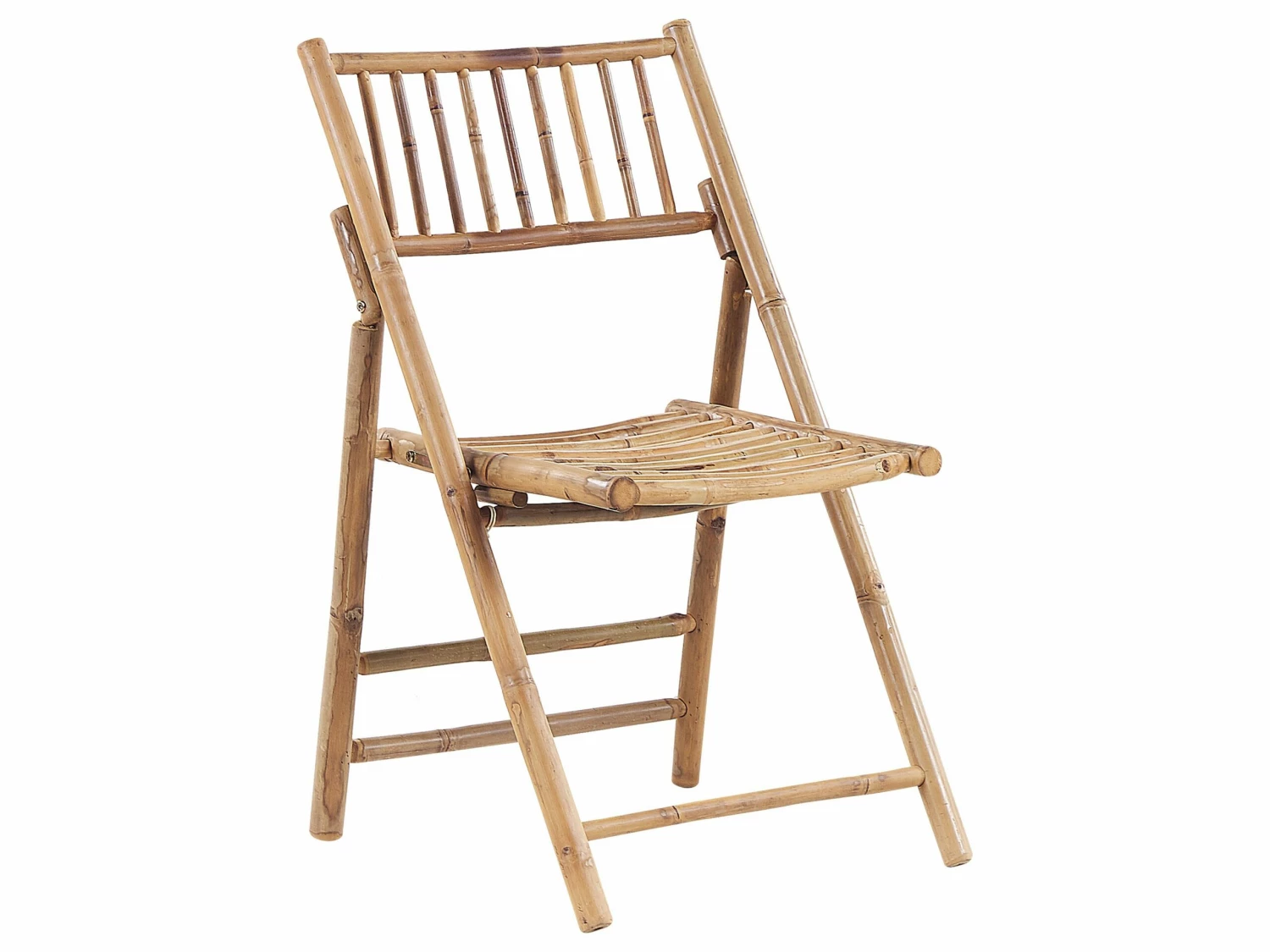 Balkonset Bambusholz Hellbraun Auflagen Cremeweiß Zusammenklappbar SAVALLETRI – Bild 4