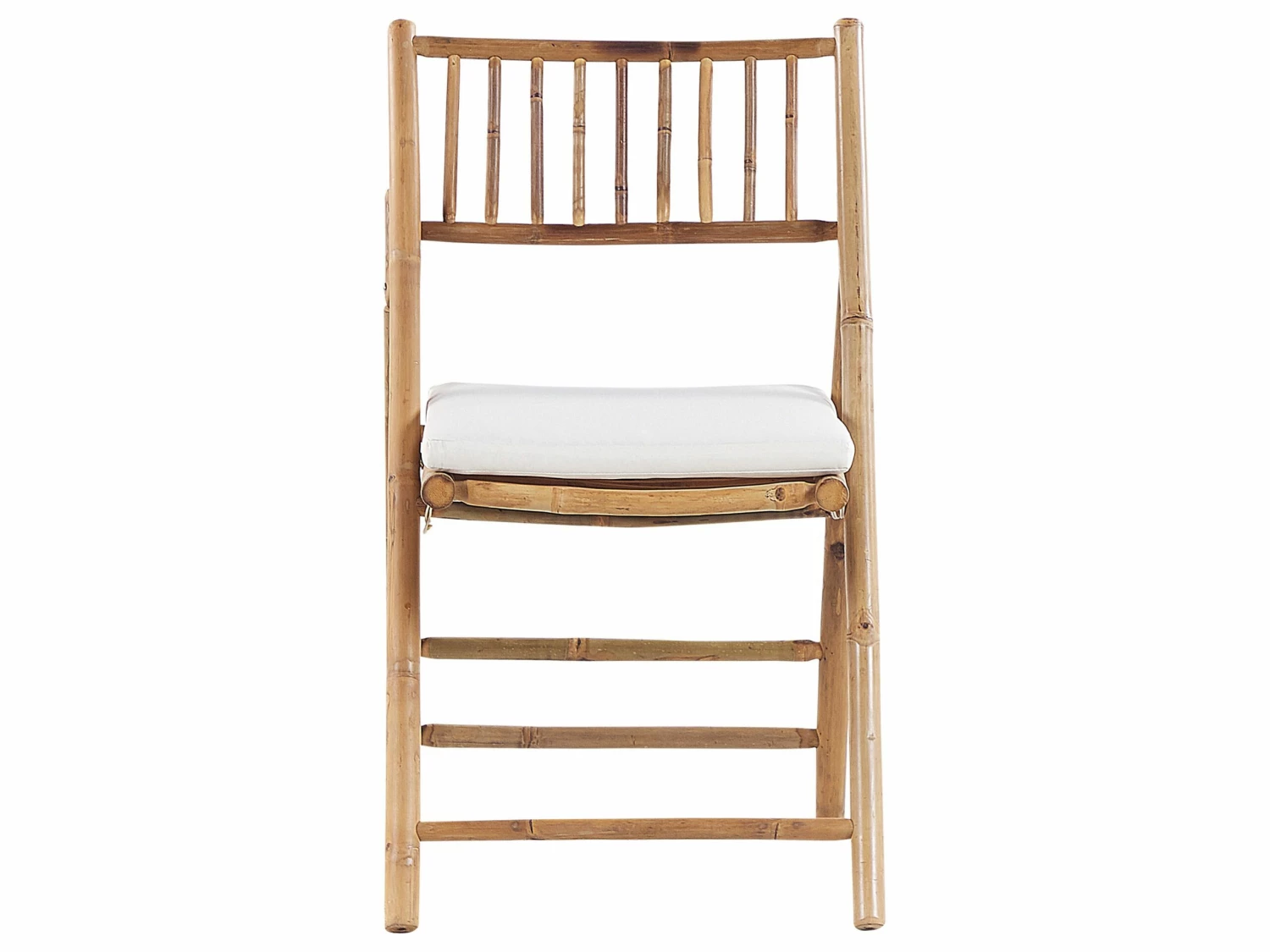 Balkonset Bambusholz Hellbraun Auflagen Cremeweiß Zusammenklappbar SAVALLETRI – Bild 5