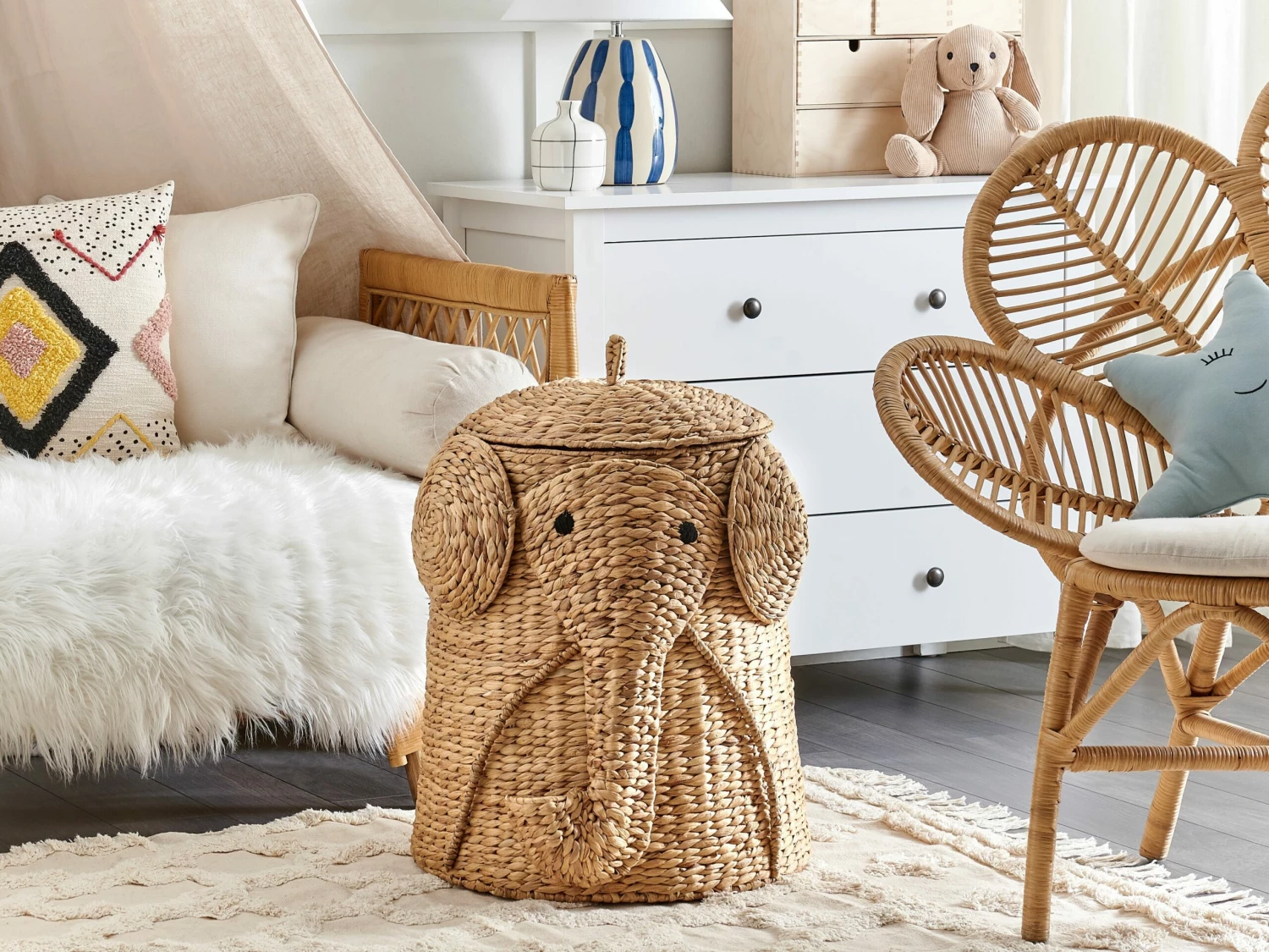 Aufbewahrungskorb Natur Elefantenform 68 Cm DOGON – Bild 2