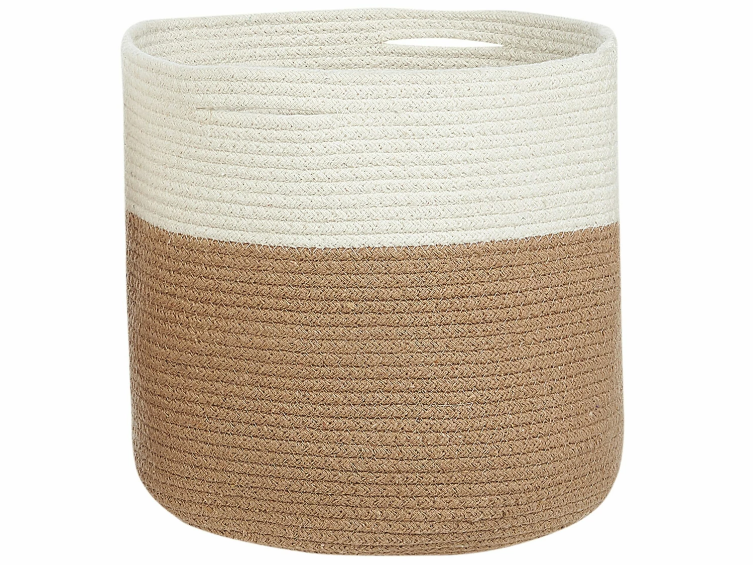 Textilkorb Baumwolle Weiß / Beige ⌀ 34 Cm 2er Set ARDESEN – Bild 3