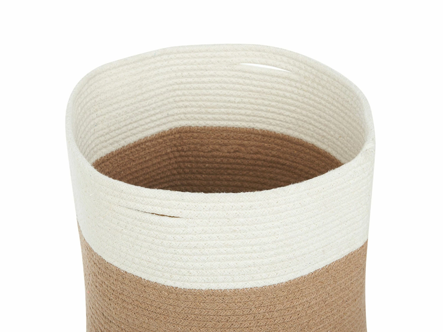 Textilkorb Baumwolle Weiß / Beige ⌀ 34 Cm 2er Set ARDESEN – Bild 4