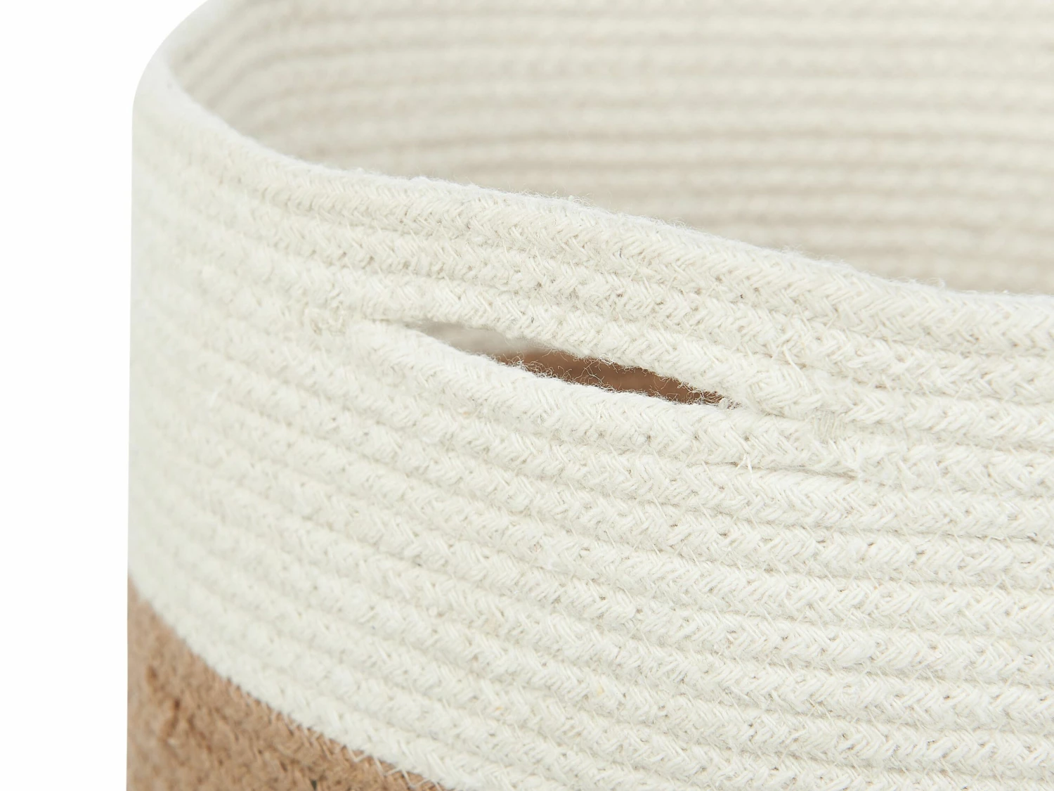 Textilkorb Baumwolle Weiß / Beige ⌀ 34 Cm 2er Set ARDESEN – Bild 5