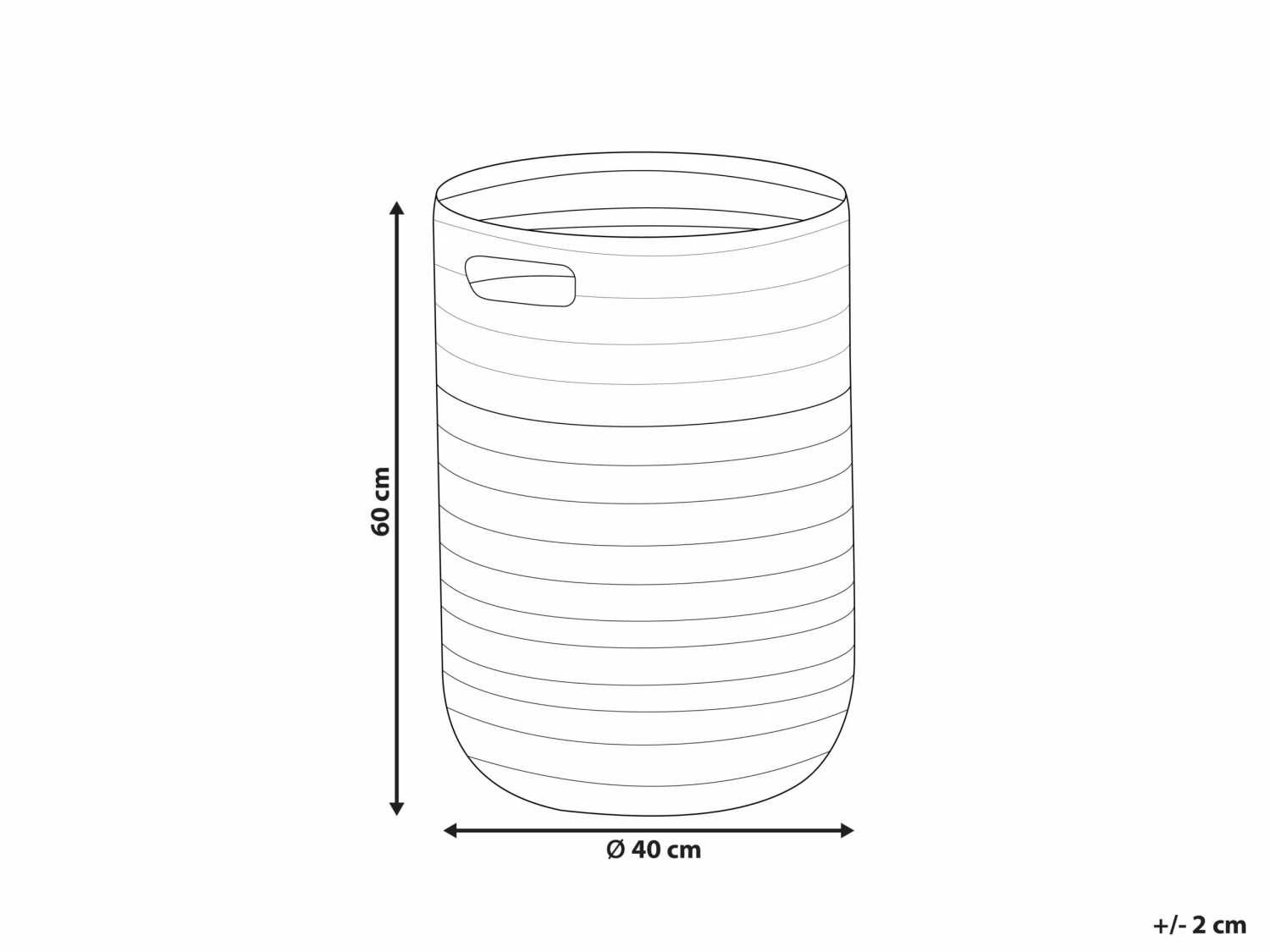 Textilkorb Baumwolle Weiß / Beige ⌀ 52 Cm ARDESEN – Bild 6
