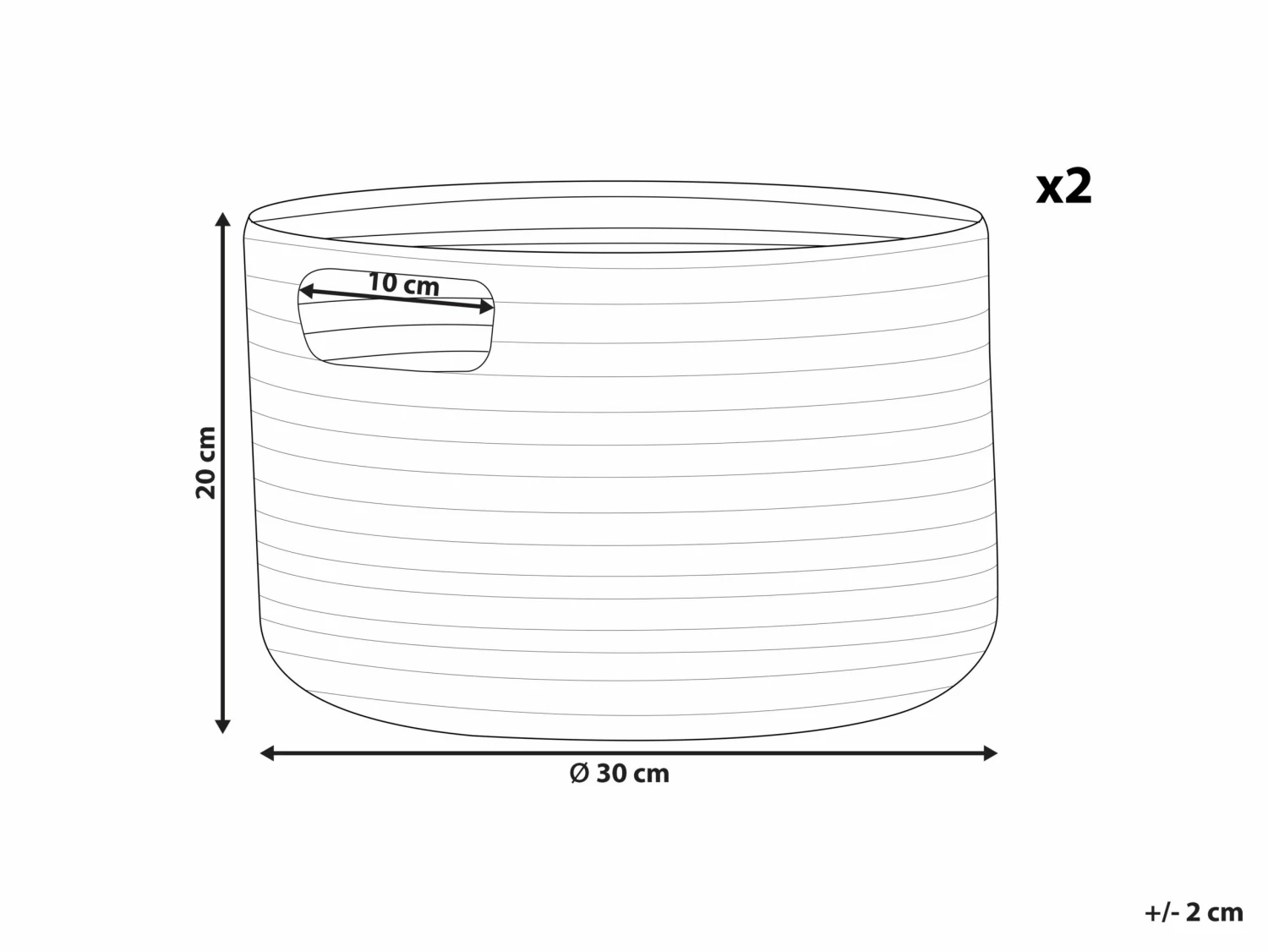 Textilkorb Baumwolle Hellblau ⌀ 30 Cm 2er Set CHINIOT – Bild 7