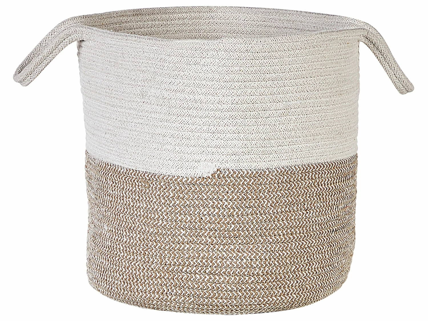 Set Aus 2 Baumwollkörbe Weiß Und Beige PAZHA – Bild 3