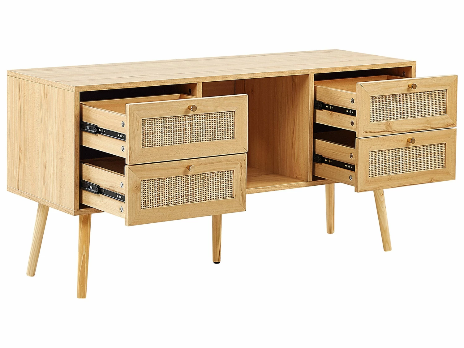 Rattan TV-Möbel Helles Holz PEROTE – Bild 5