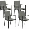 Gartenstuhl Aluminium Schwarz 4er Set BUSSETO