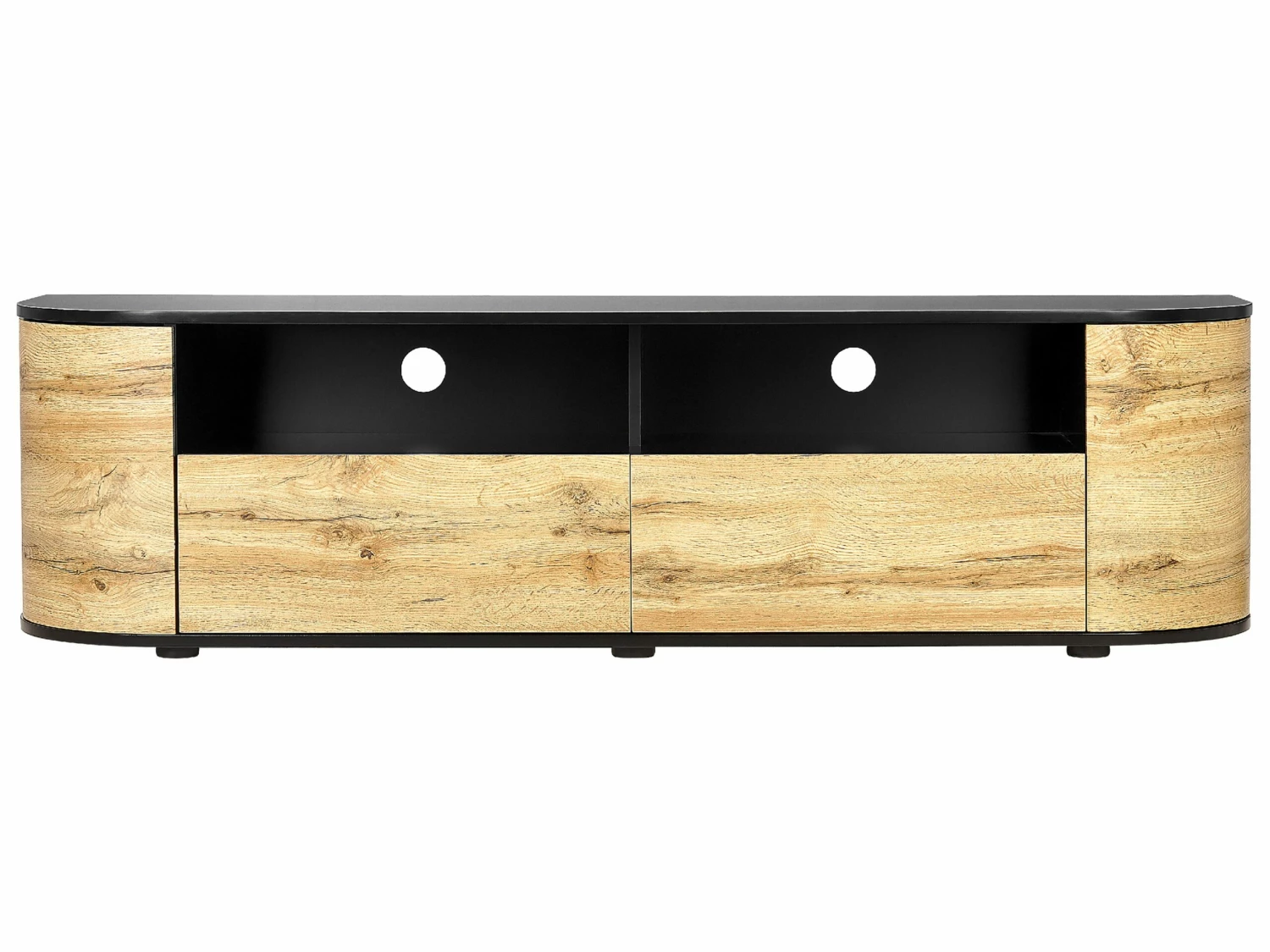 TV-Möbel Heller Holzfarbton / Schwarz 160 X 40 X 44 Cm JEROME – Bild 6