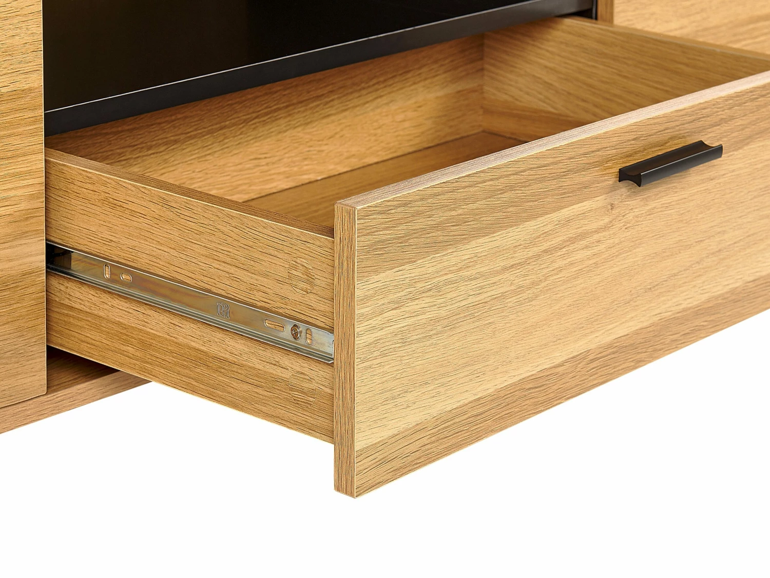 TV-Möbel Heller Holzfarbton / Schwarz CLAREMONT – Bild 8