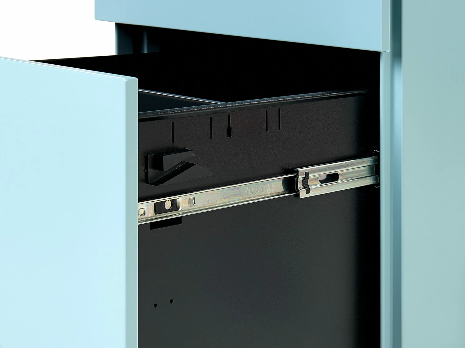 Aktenschrank Metall Hellblau 3 Schubladen Mit Rollen CAMI – Bild 9