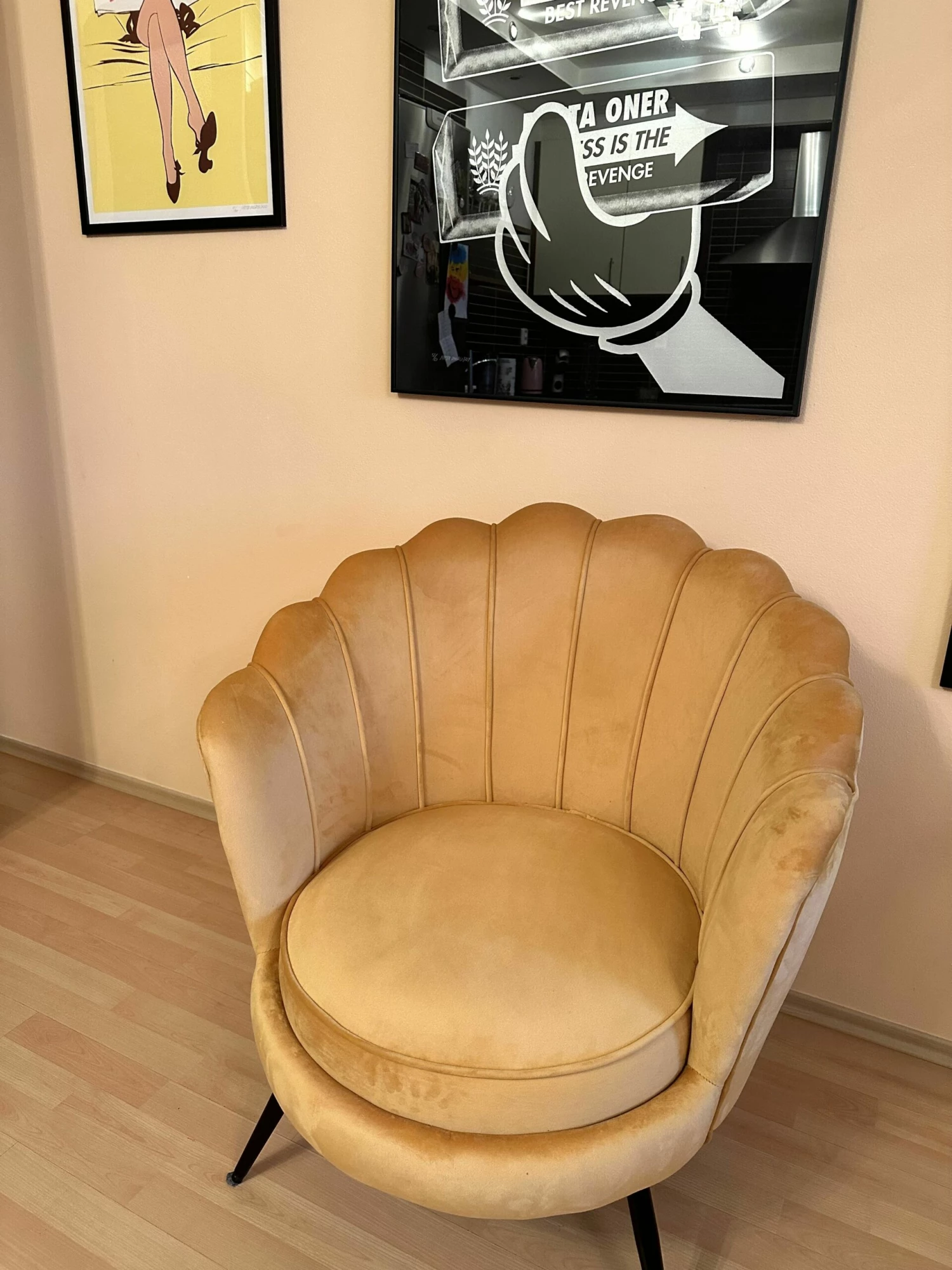 Sessel Samtstoff Gelb LOVIKKA – Bild 9