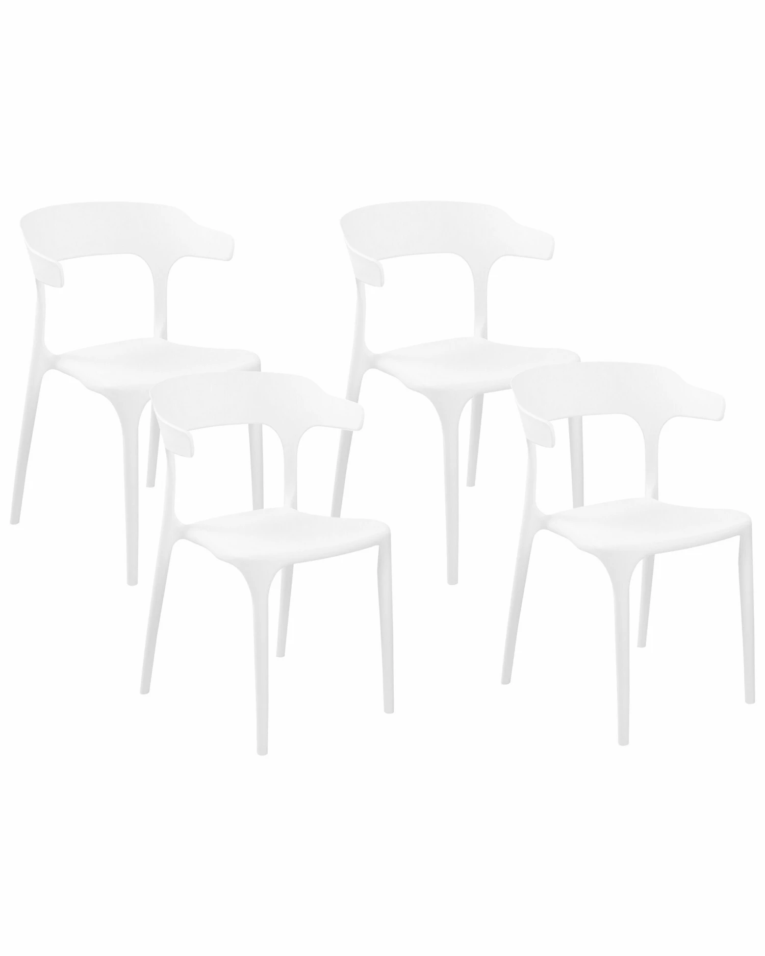 Esszimmerstuhl Kunststoff Weiß 4er Set GUBBIO