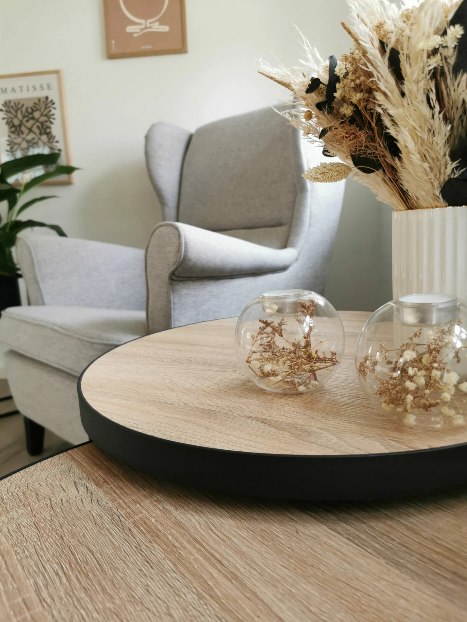 Couchtisch 2er Set Holzoptik Hellbraun / Schwarz Gross Und Mittelgroß Rund MELODY – Bild 7