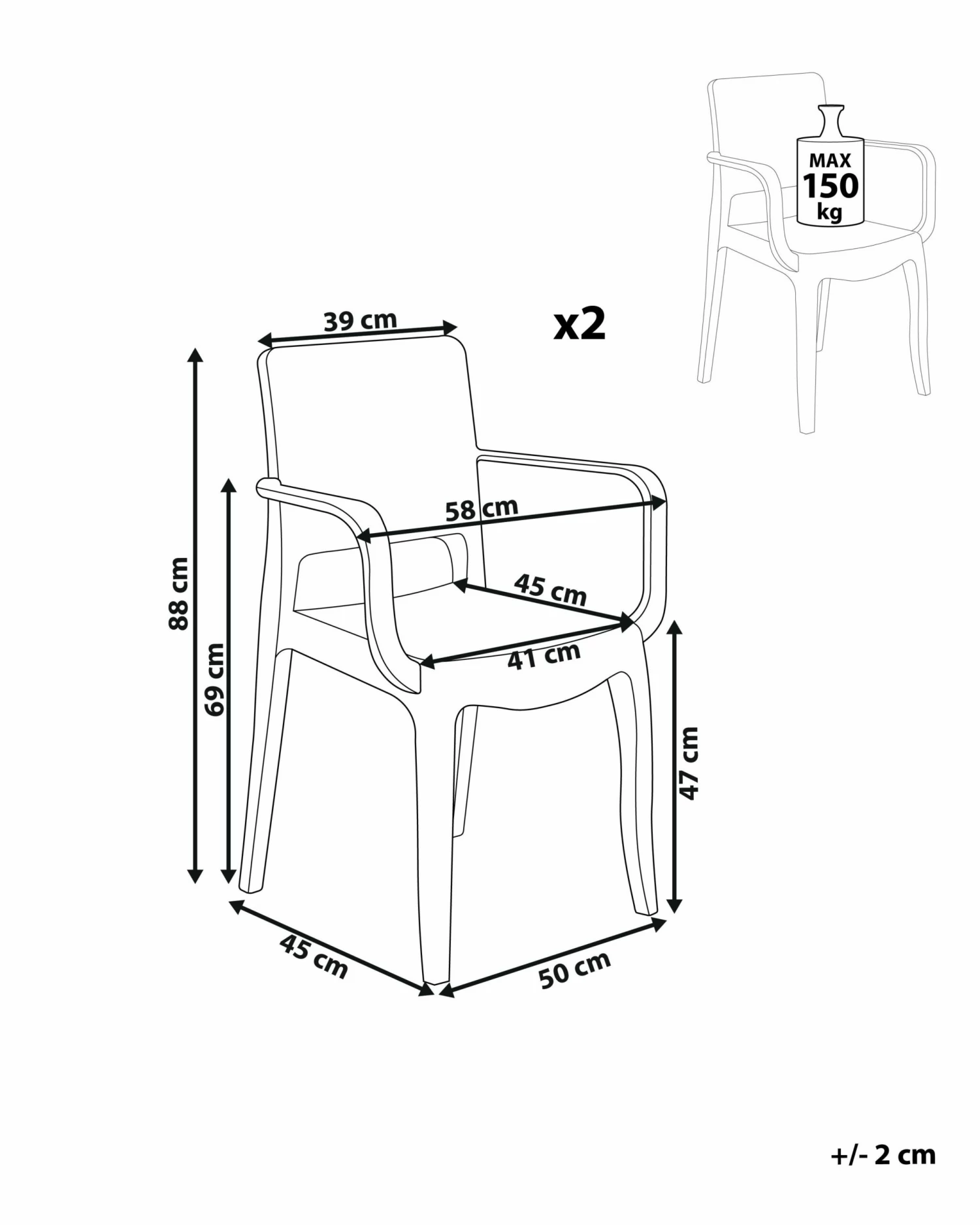 Esszimmerstühlen Transparent 2er Set KENWOOD – Bild 8