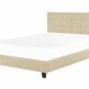Wasserbett Leinenoptik Beige LA ROCHELLE Verschiedene Größen