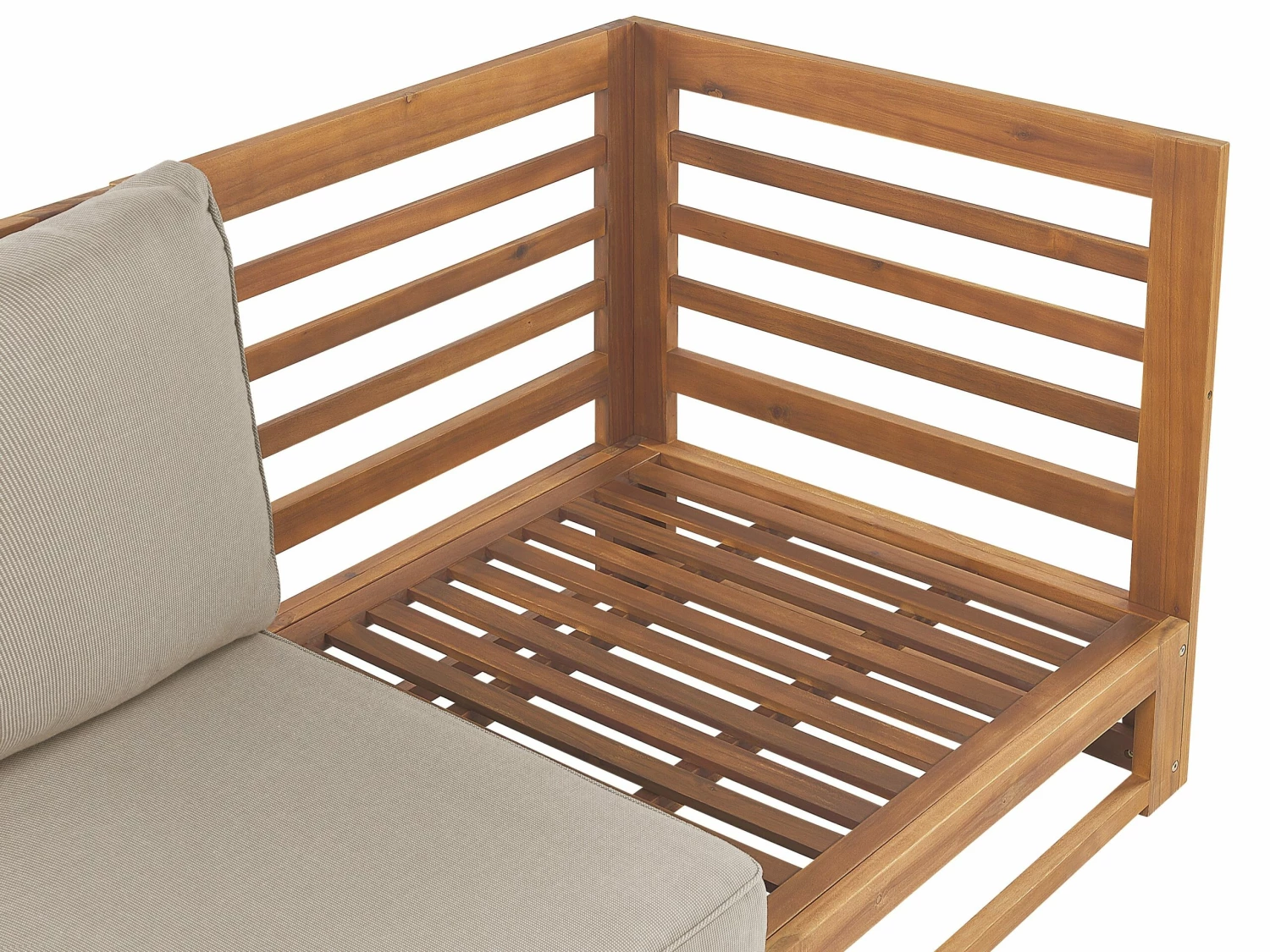 Gartensofa Akazienholz Hellbraun 2-Sitzer Auflagen Taupe TRANI – Bild 5