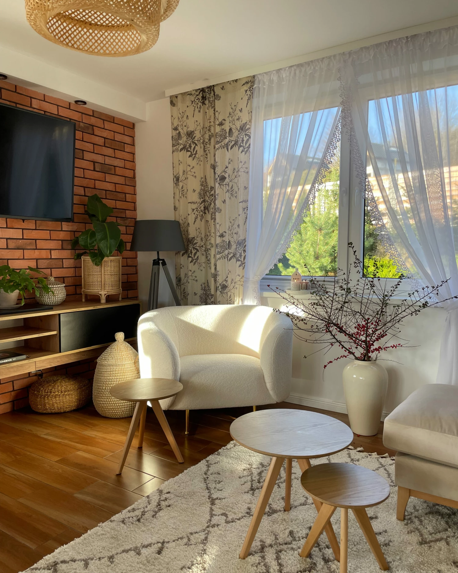 Sessel Bouclé Weiß LOEN – Bild 3