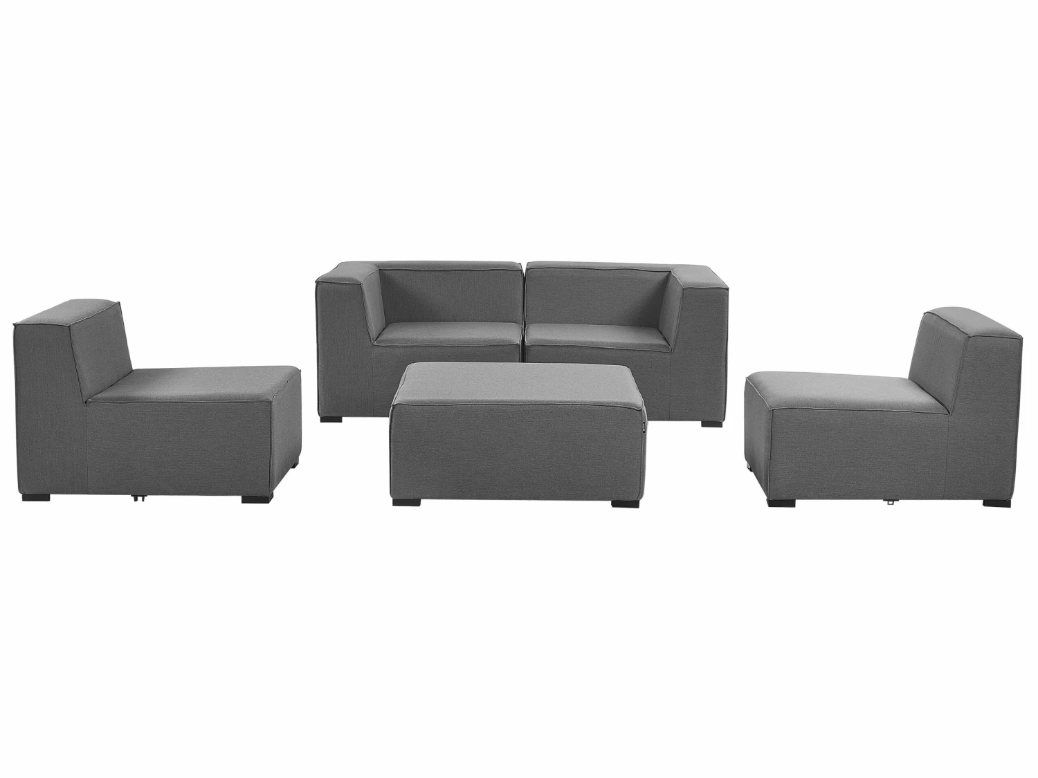 Lounge Set Polsterbezug Grau 4-Sitzer AREZZO – Bild 5